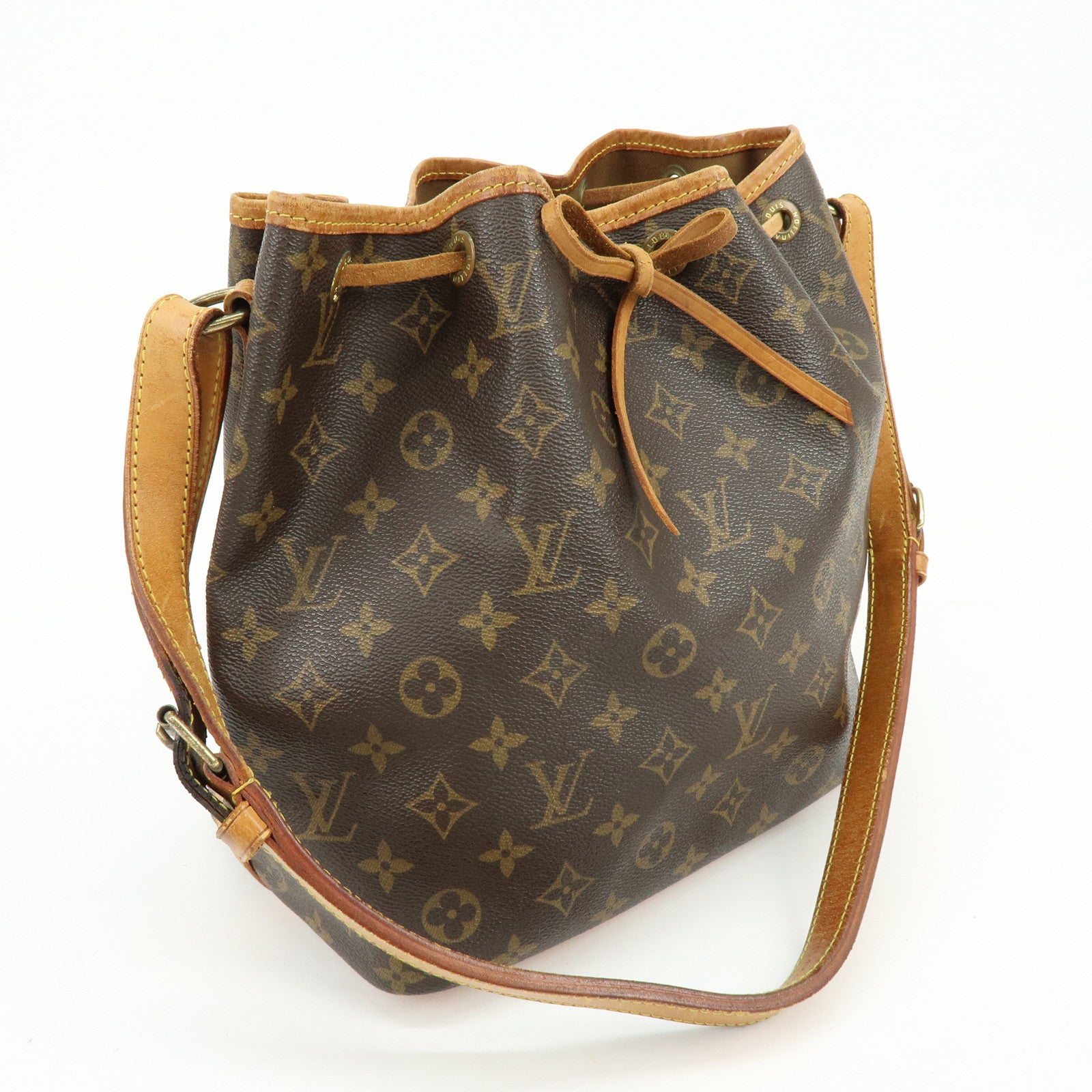 Louis Vuitton Monogram Canvas Petit Noe Shoulder Bag Brown M42226