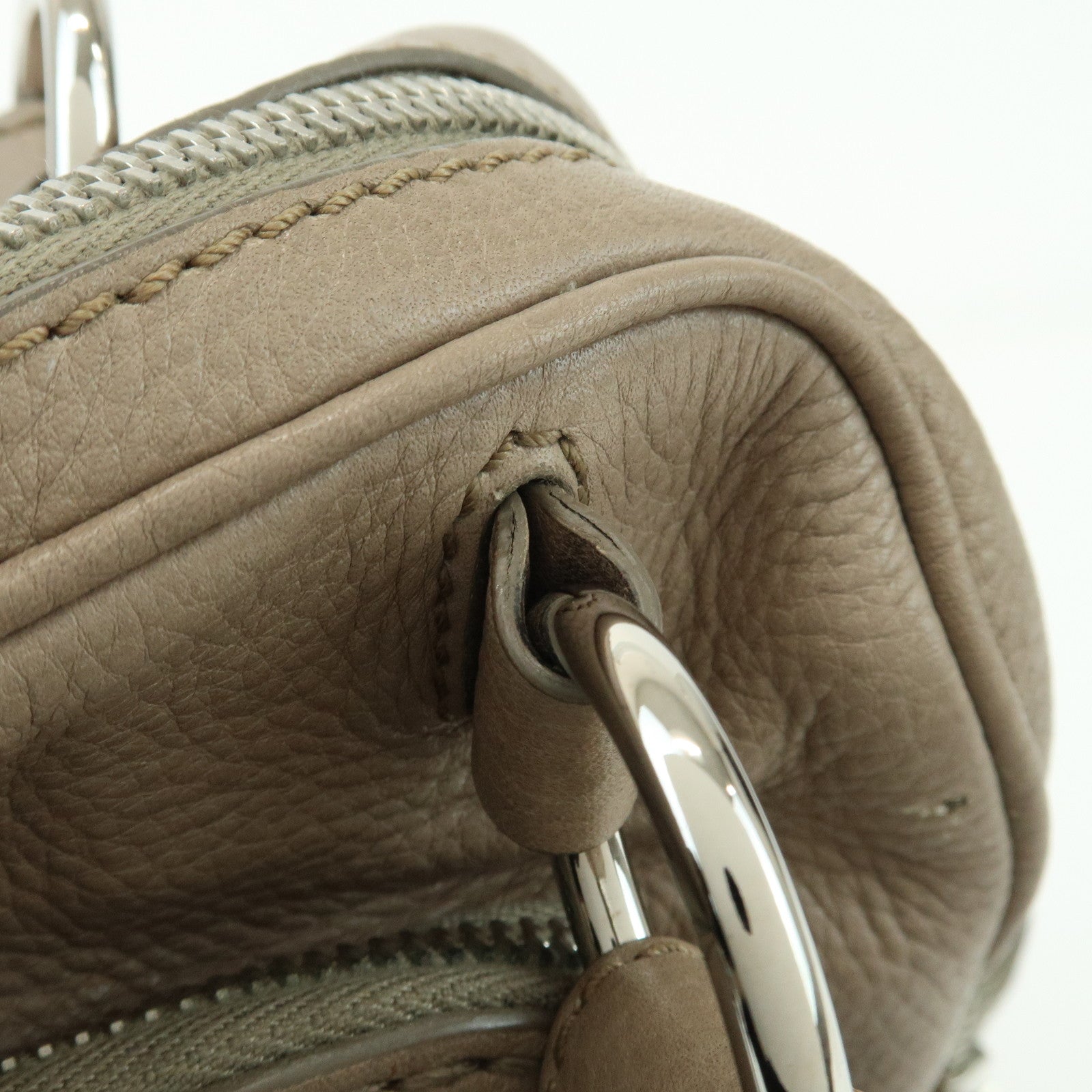 TOD'S Multiple Pocket Leather Shoulder Bag Hand Bag Beige