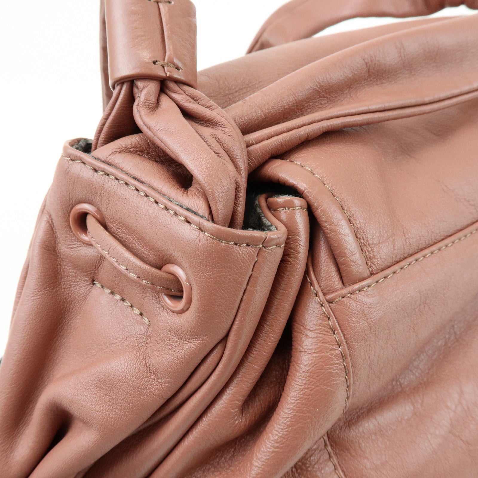 Chloe See by Chloe Leather Shoulder Bag Hand Bag Tassel Charm Pink