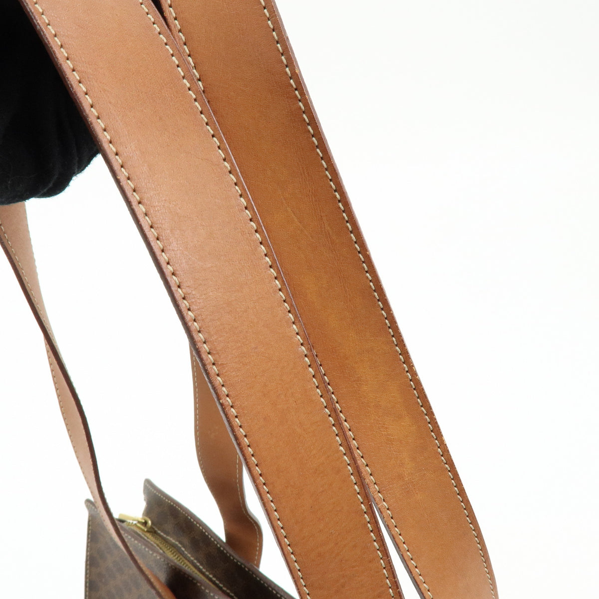 CELINE Macadam PVC Leather Shoulder Bag Hand Bag Brown