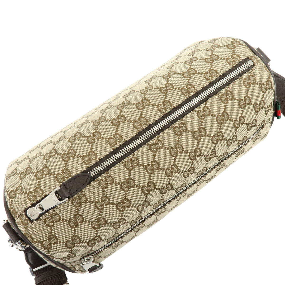 GUCCI Sherry GG Canvas Leather Shoulder Bag Brown Beige 834455
