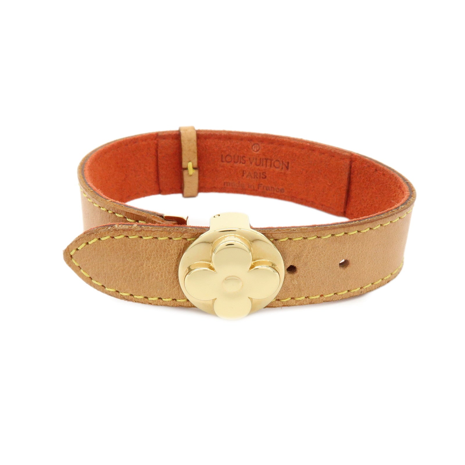 Louis Vuitton Monogram Leather Good Luck Bracelet Natural