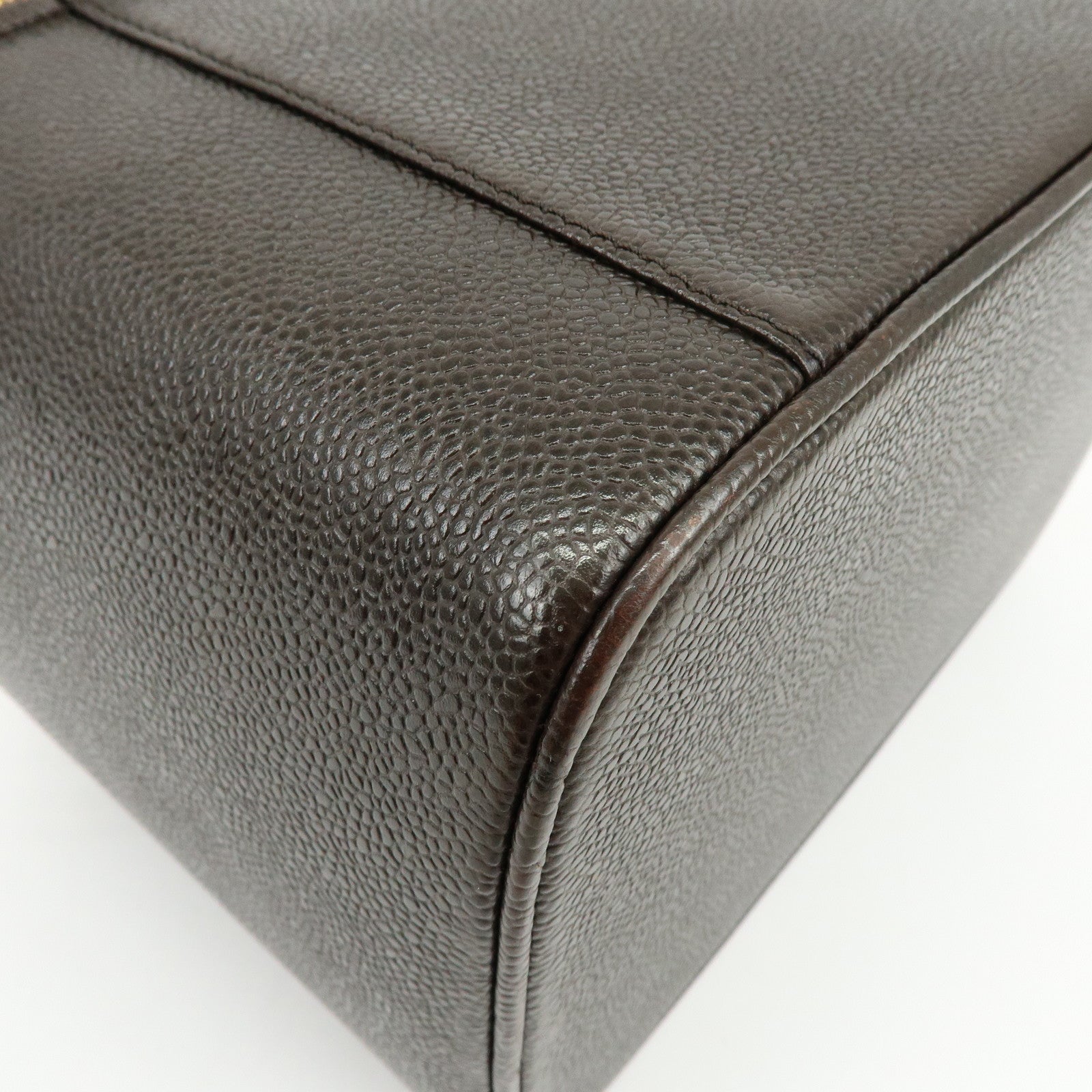 CHANEL COCO Mark Caviarskin 2WAY Bag Cosmetic Bag Black A07061