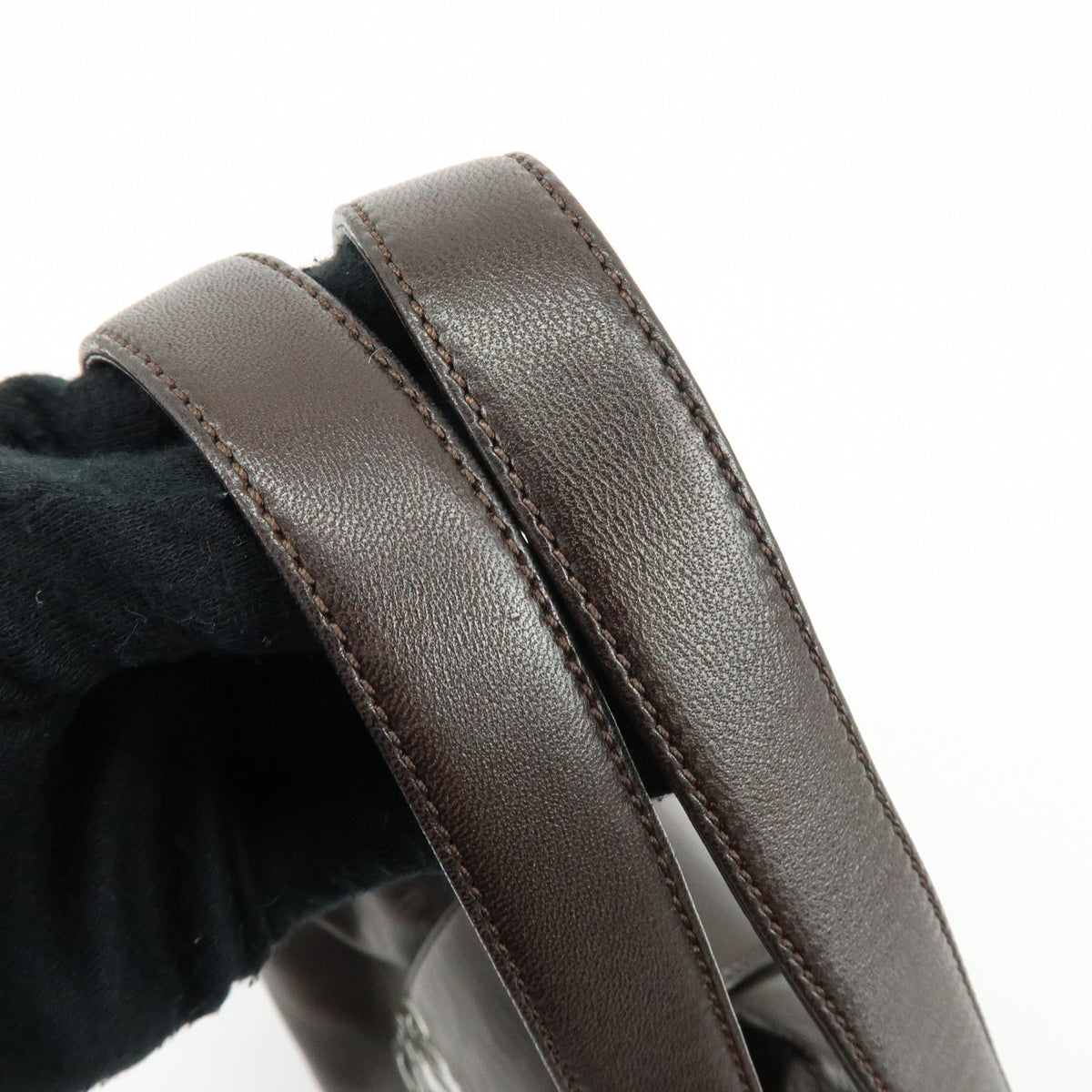 LOEWE Anagram Nappa Leather Shoulder Bag Hand Bag Dark Brown