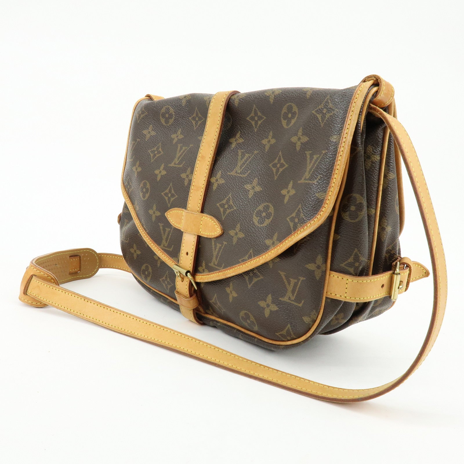 Louis Vuitton Monogram Saumur 30 Canvas Shoulder Bag Brown M42256
