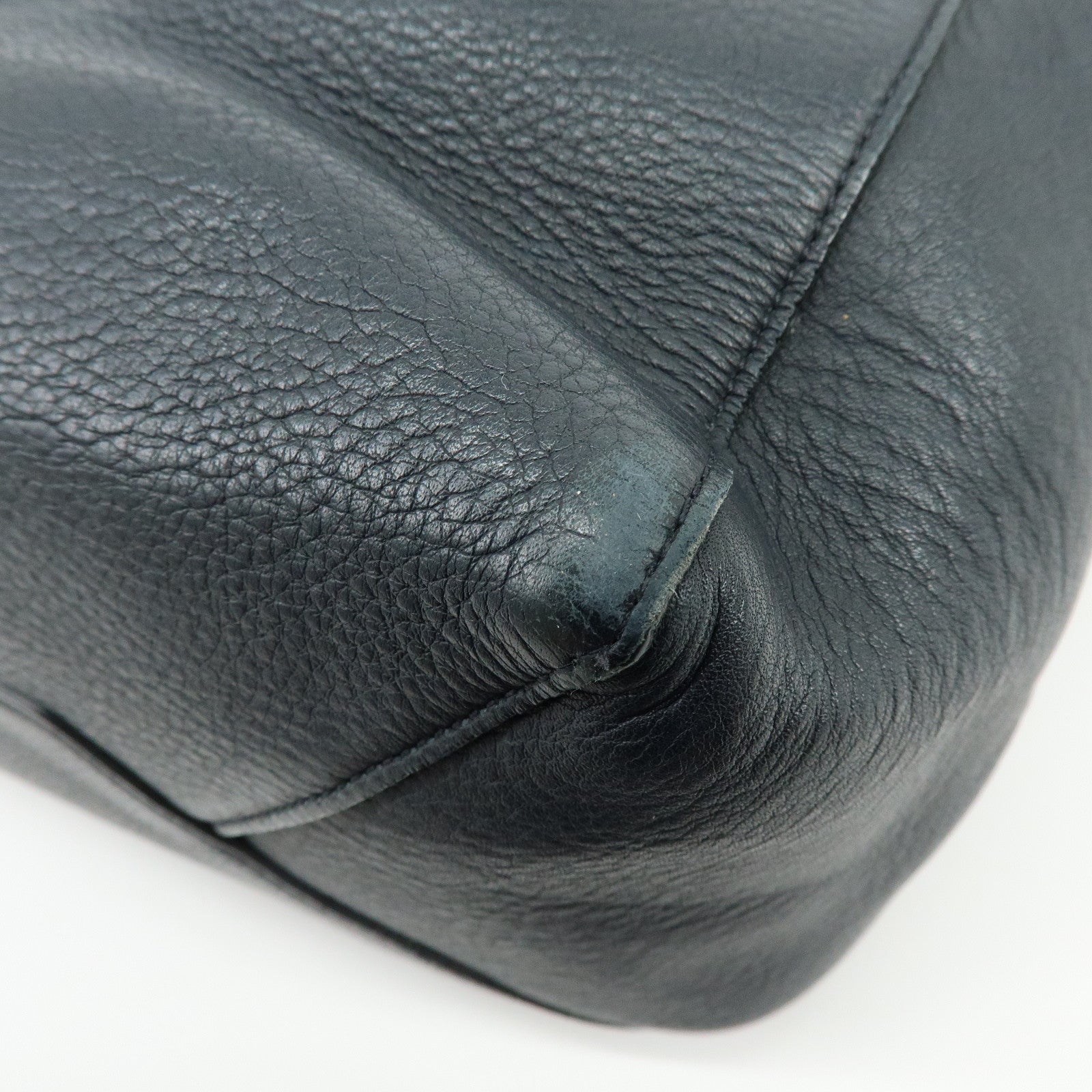 CELINE Cabas Phantom Leather Shoulder Bag Tote Bag Black