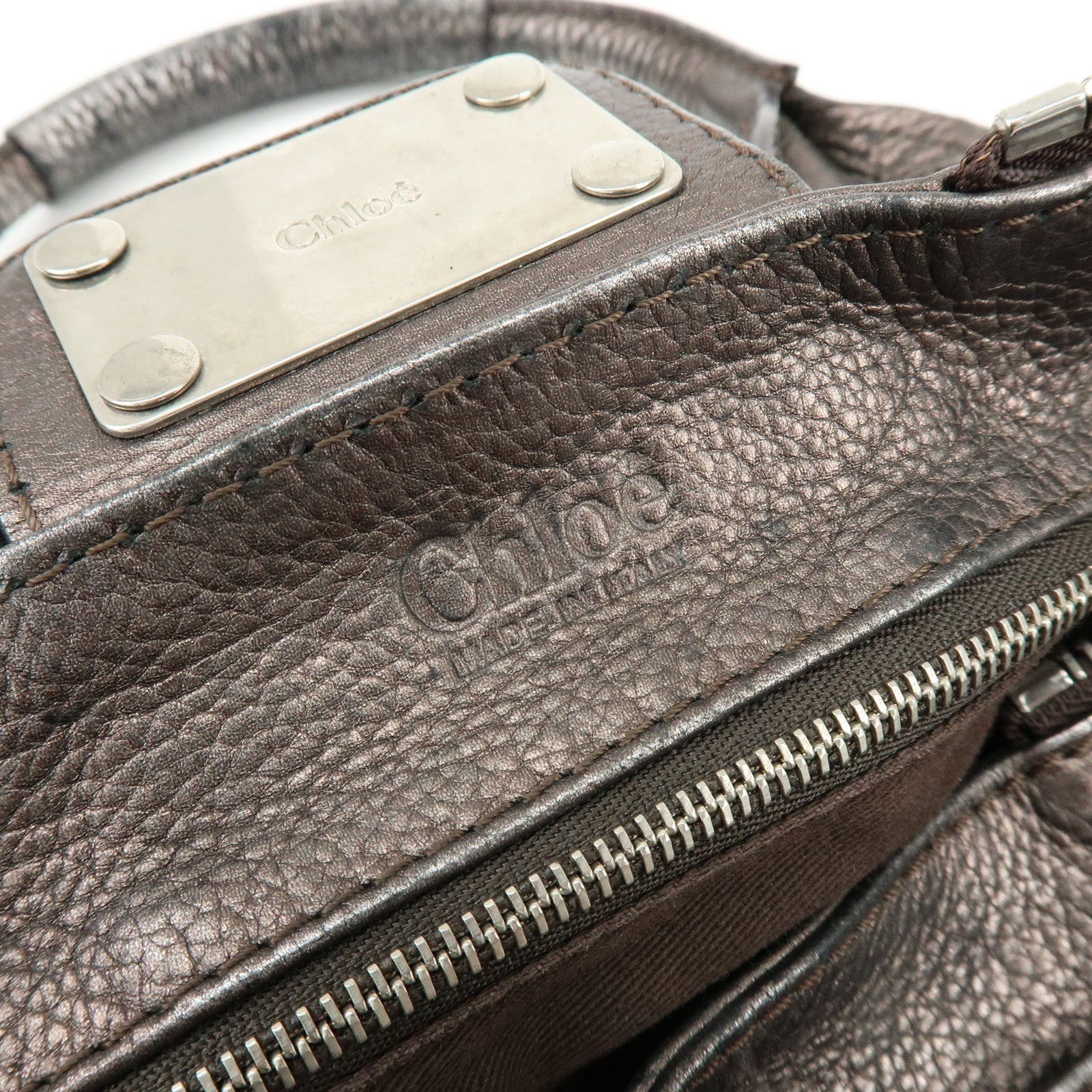 Chloe Paddington Leather Hand Bag Shoulder Bag Bronze
