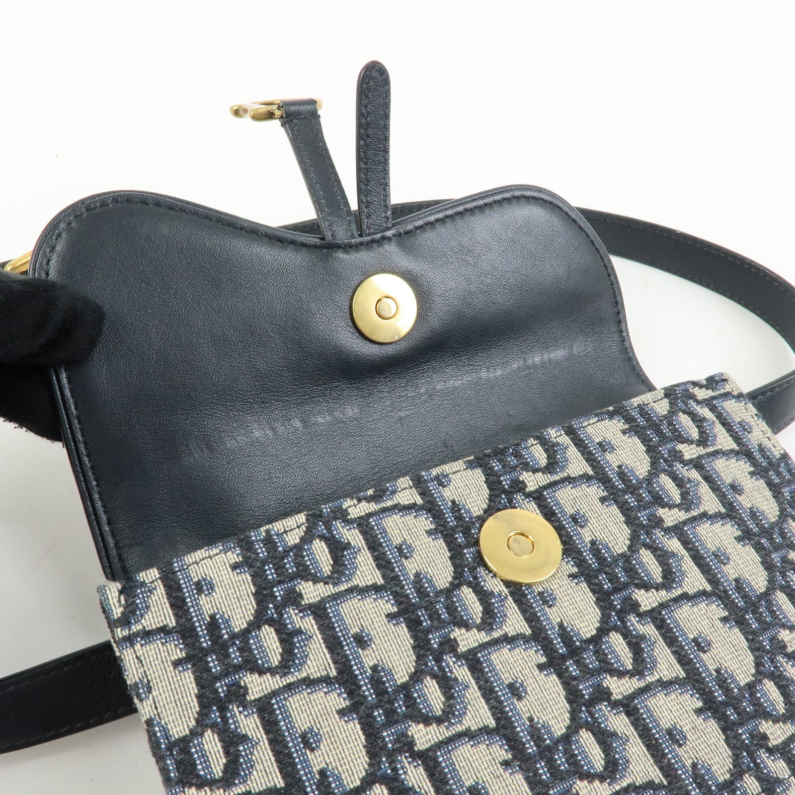 Christian Dior Saddle Trotter Canvas Waist Pouch Body Bag Navy