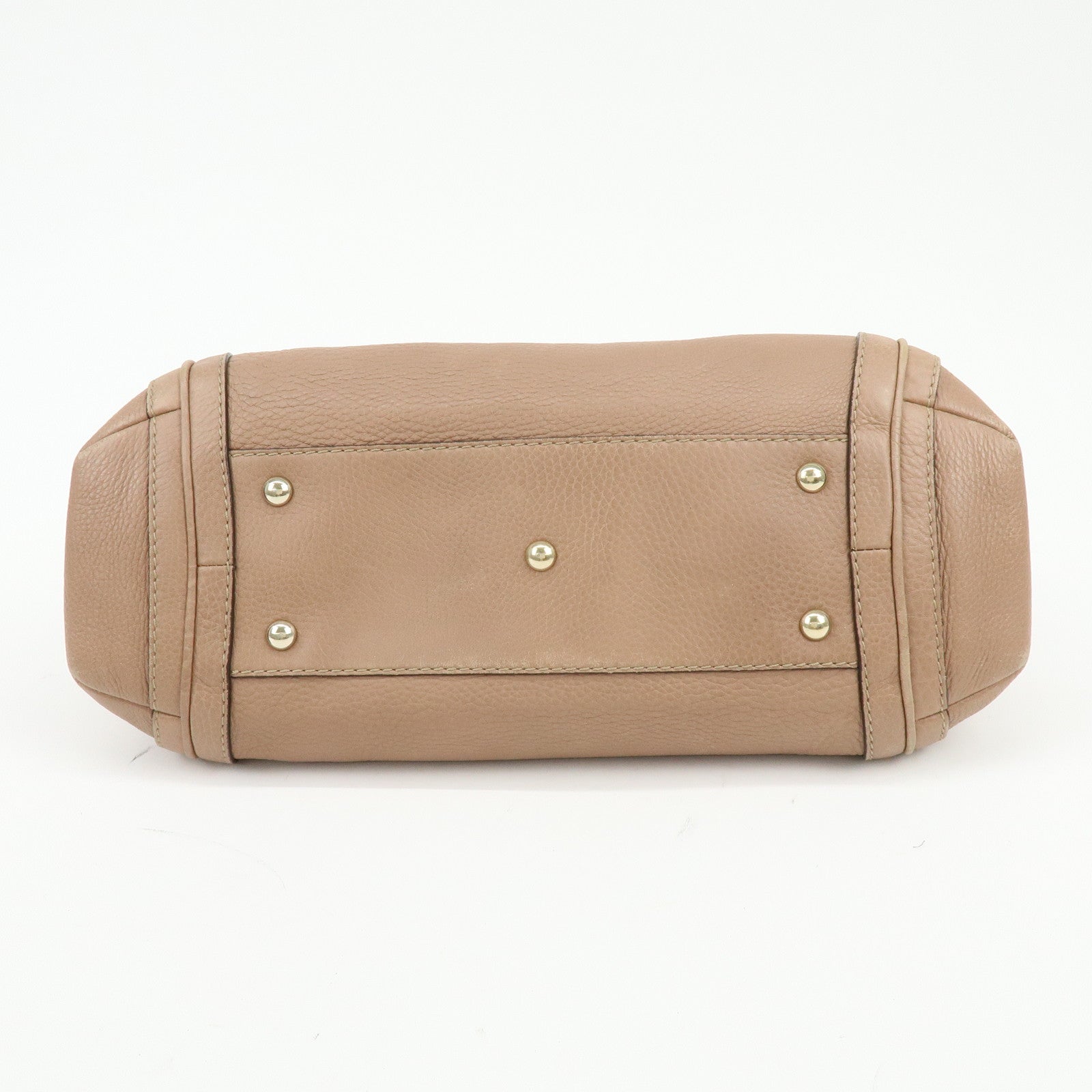 GUCCI Bamboo Leather Shoulder Bag Hand Bag Pink Beige 269949