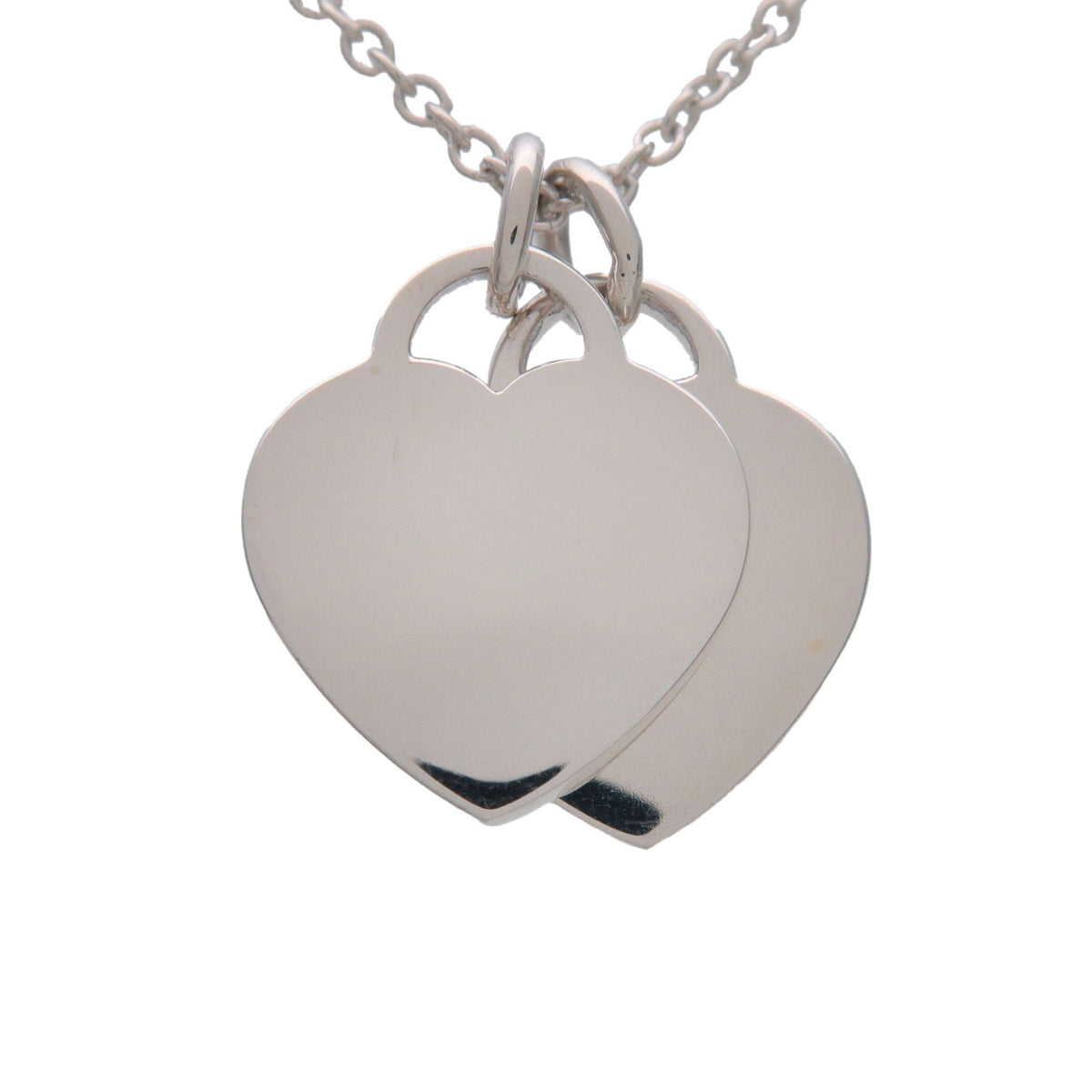 Tiffany & Co Return to Tiffany Mini Double Heart Tag Necklace SV925