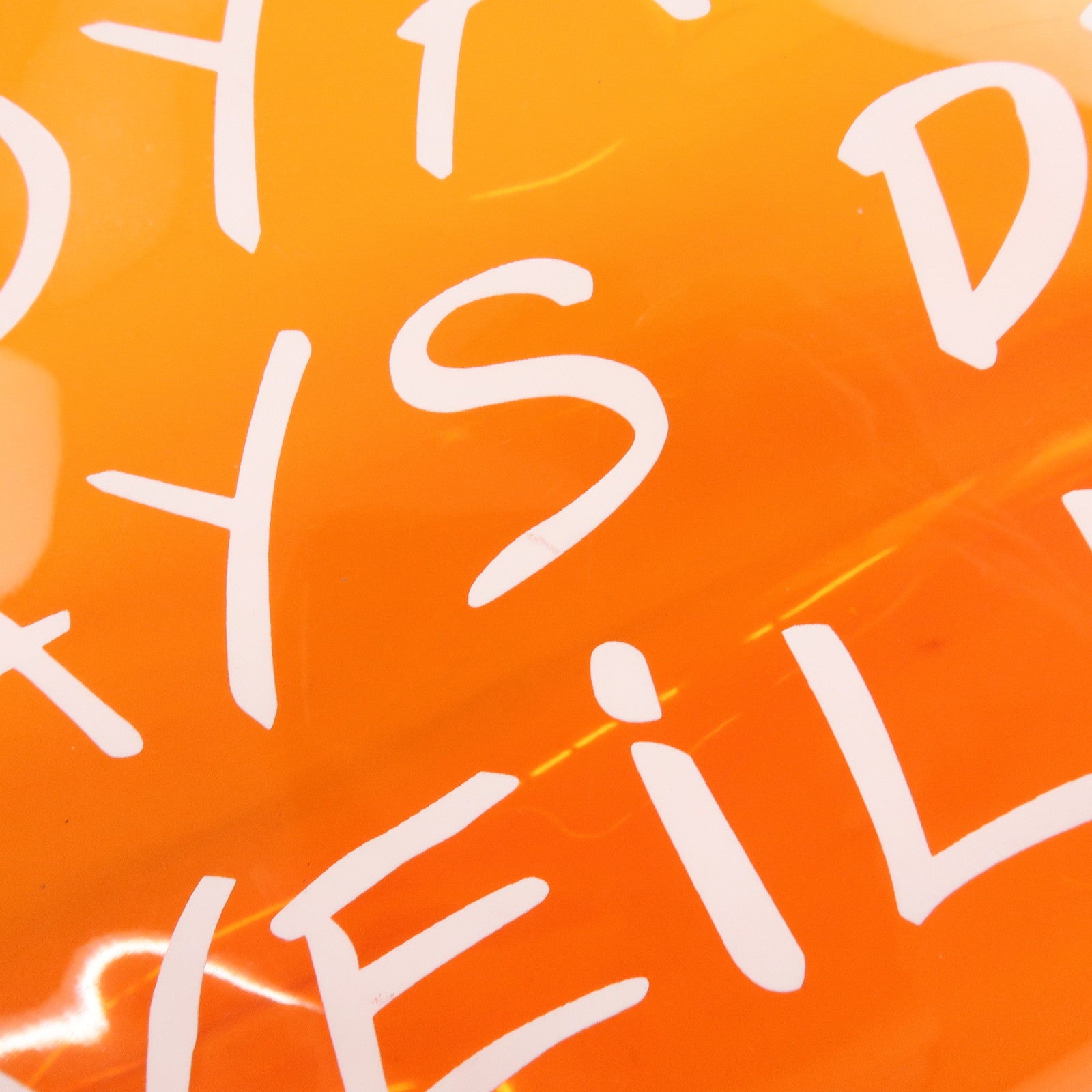 HERMES Kelly Vinyl Hand Bag Clear Orange