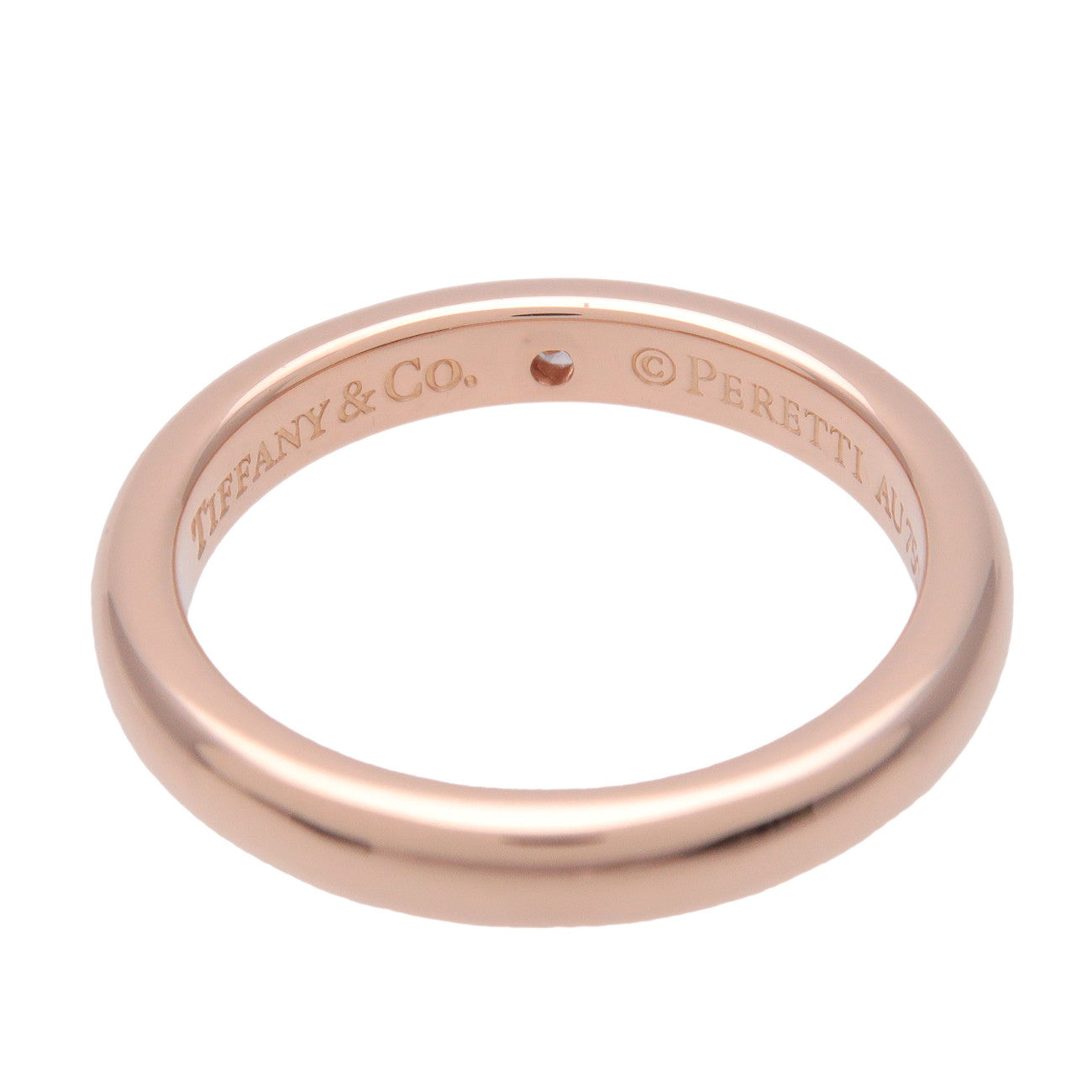 Tiffany & Co Stacking Band 1P Diamond Ring K18 750PG Rose Gold US3.5