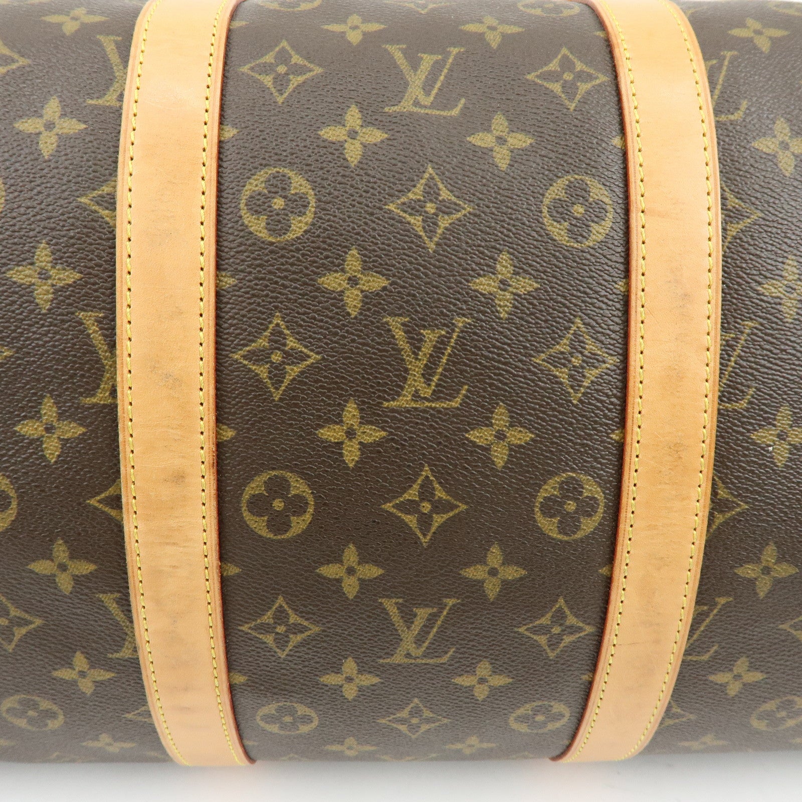 Louis Vuitton Monogram Keep All Bandouliere 55 Boston Bag Brown M41414