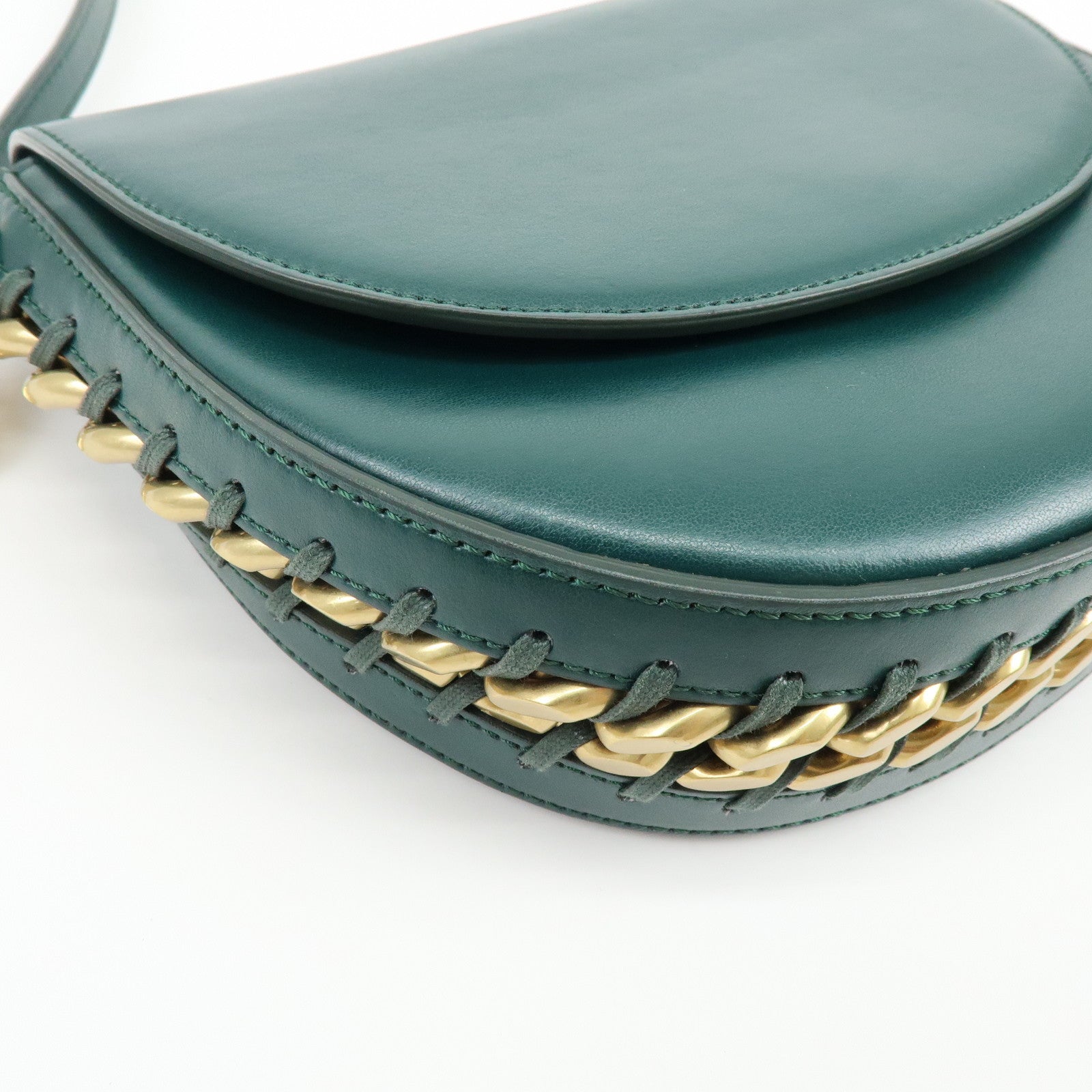 STELLA MCCARTNEY Frayme Medium Faux Leather Shoulder Bag Green