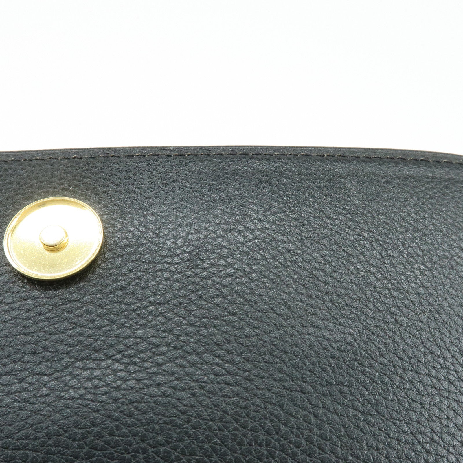 CELINE Leather 2WAY Bag Top Handle Bag Shoulder Bag Black