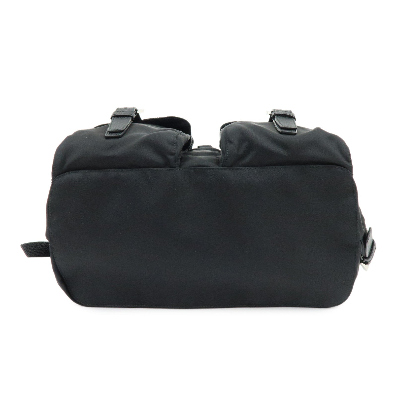 PRADA Triangle Logo Nylon Saffiano Leather Backpack Rucksack 1BZ811