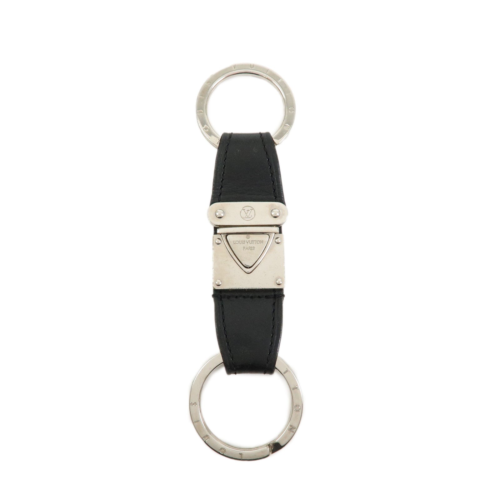 Louis Vuitton Porte Cles Valle Key Ring Key Chain Black M85034