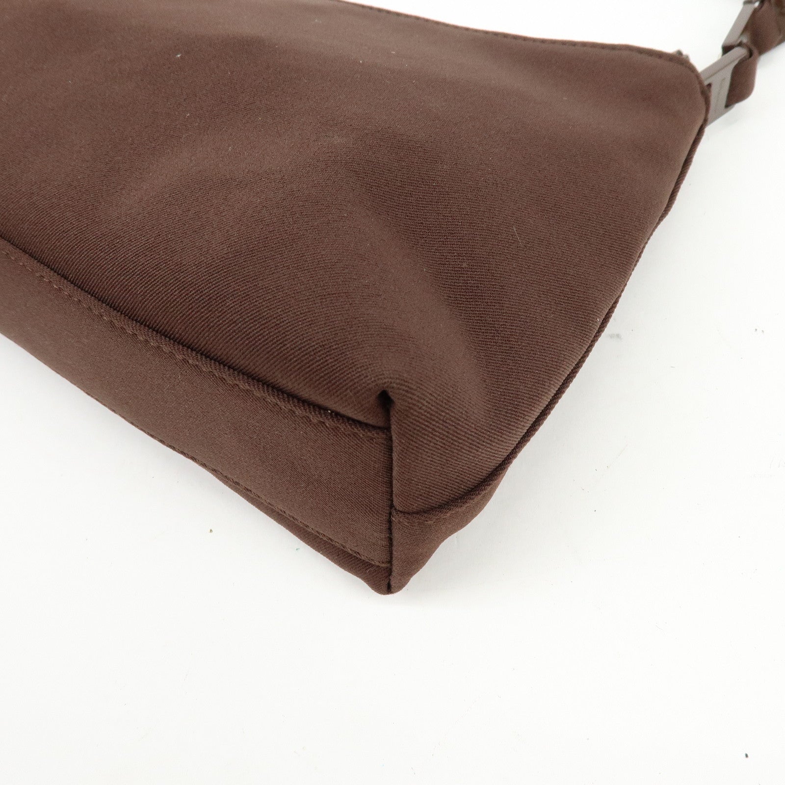 Ferragamo Varra Nylon Leather Chain Shoulder Bag Hand Bag Brown