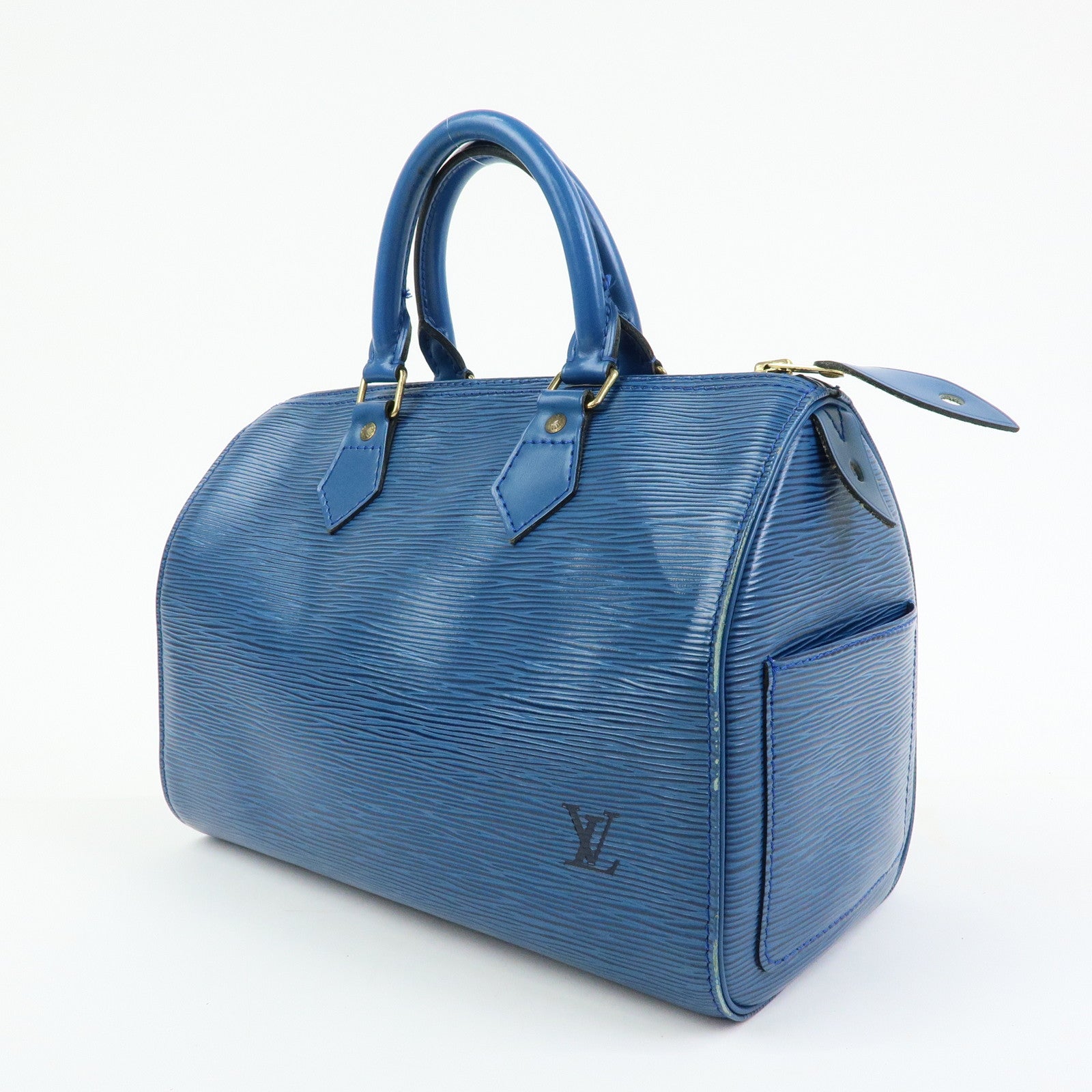 Louis Vuitton Epi Speedy 25 Hand Bag Boston Bag Toledo Blue M43015