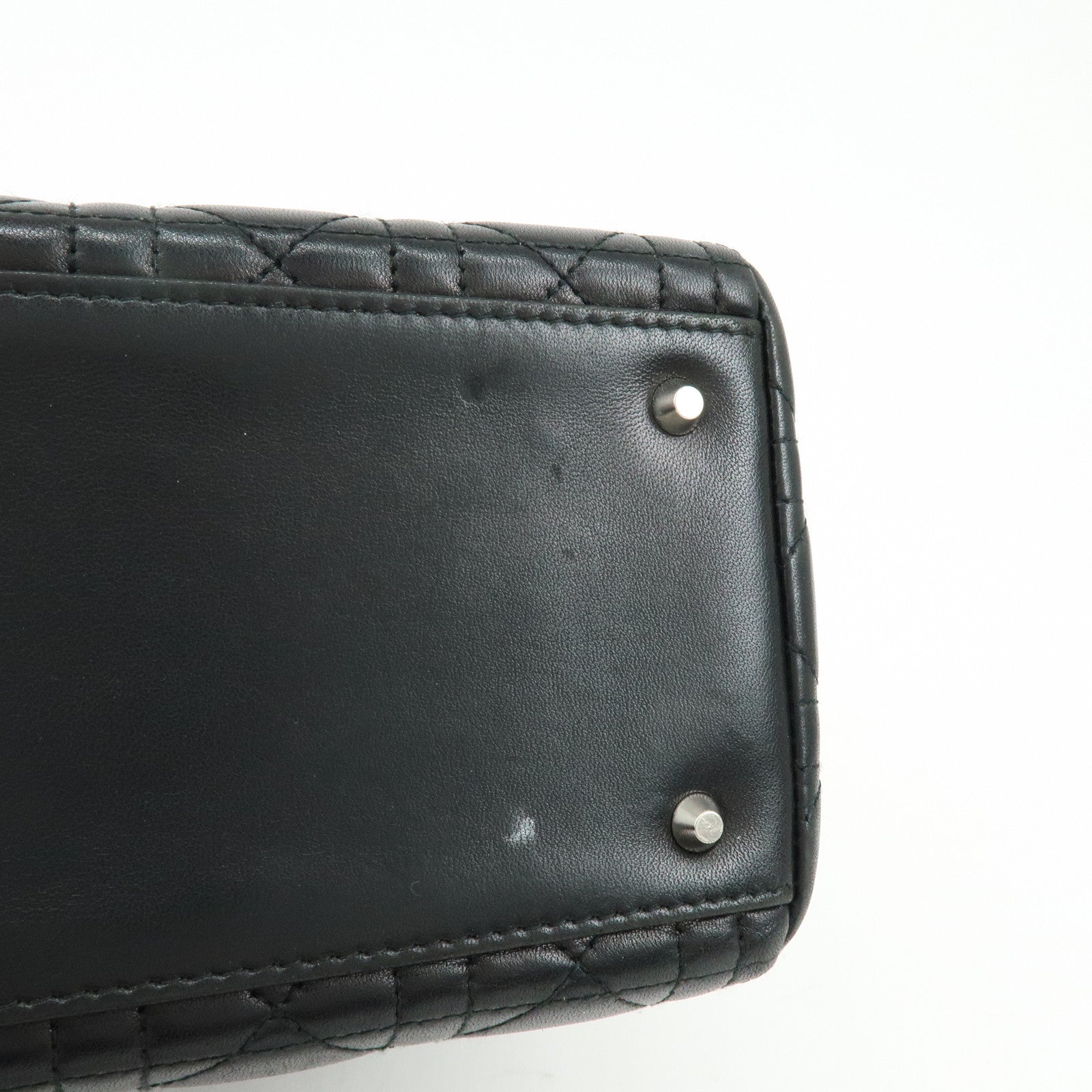 Christian Dior Lady Dior Cannage Leather 2Way Hand Shoulder Bag Black