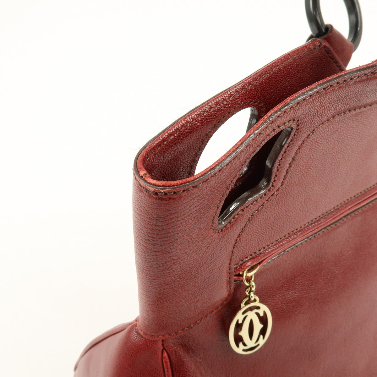 Cartier Marcello de Cartier Leather Tote Bag Hand Bag Bordeaux