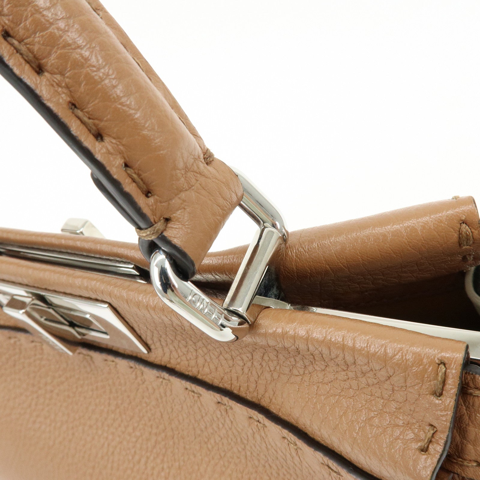 FENDI Selleria Peekaboo Medium Leather 2Way Hand Shoulder Bag 8BN290