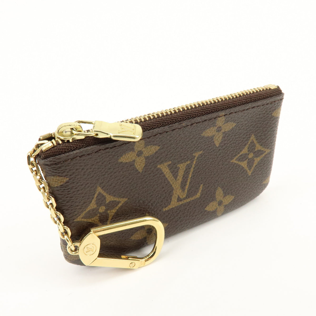 Louis Vuitton Monogram Pochette Cles Coin Case Key Case Brown M62650