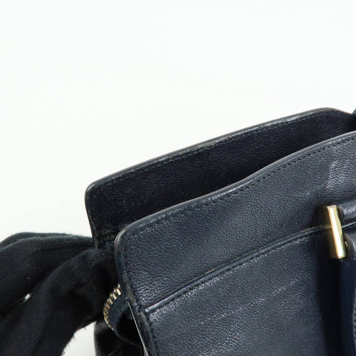 SAINT LAURENT PARIS Petit Cabas Y Line Leather 2Way Bag Navy 311210