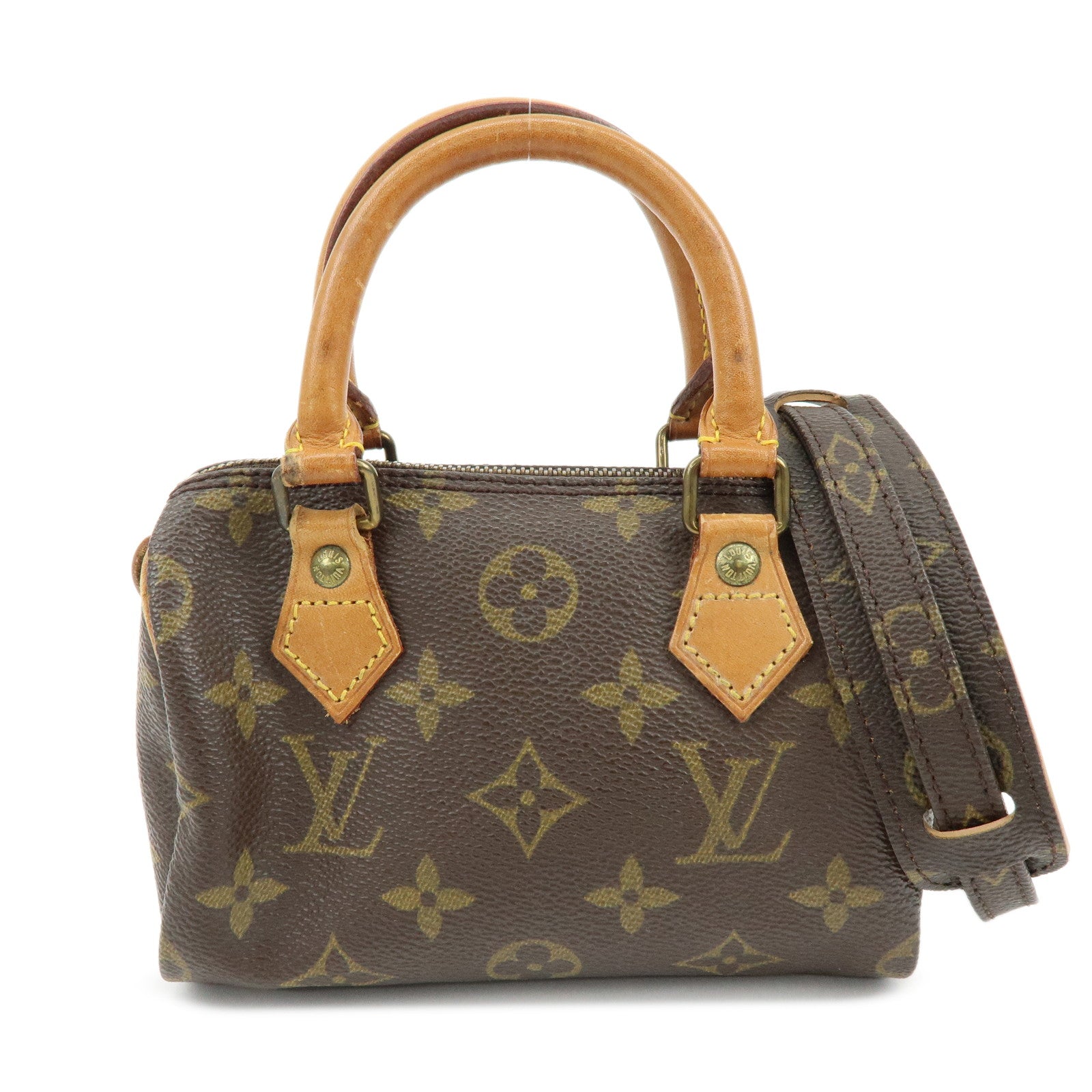 Louis Vuitton Monogram Mini Speedy Hand Bag Brown M41534 J75011 Lot