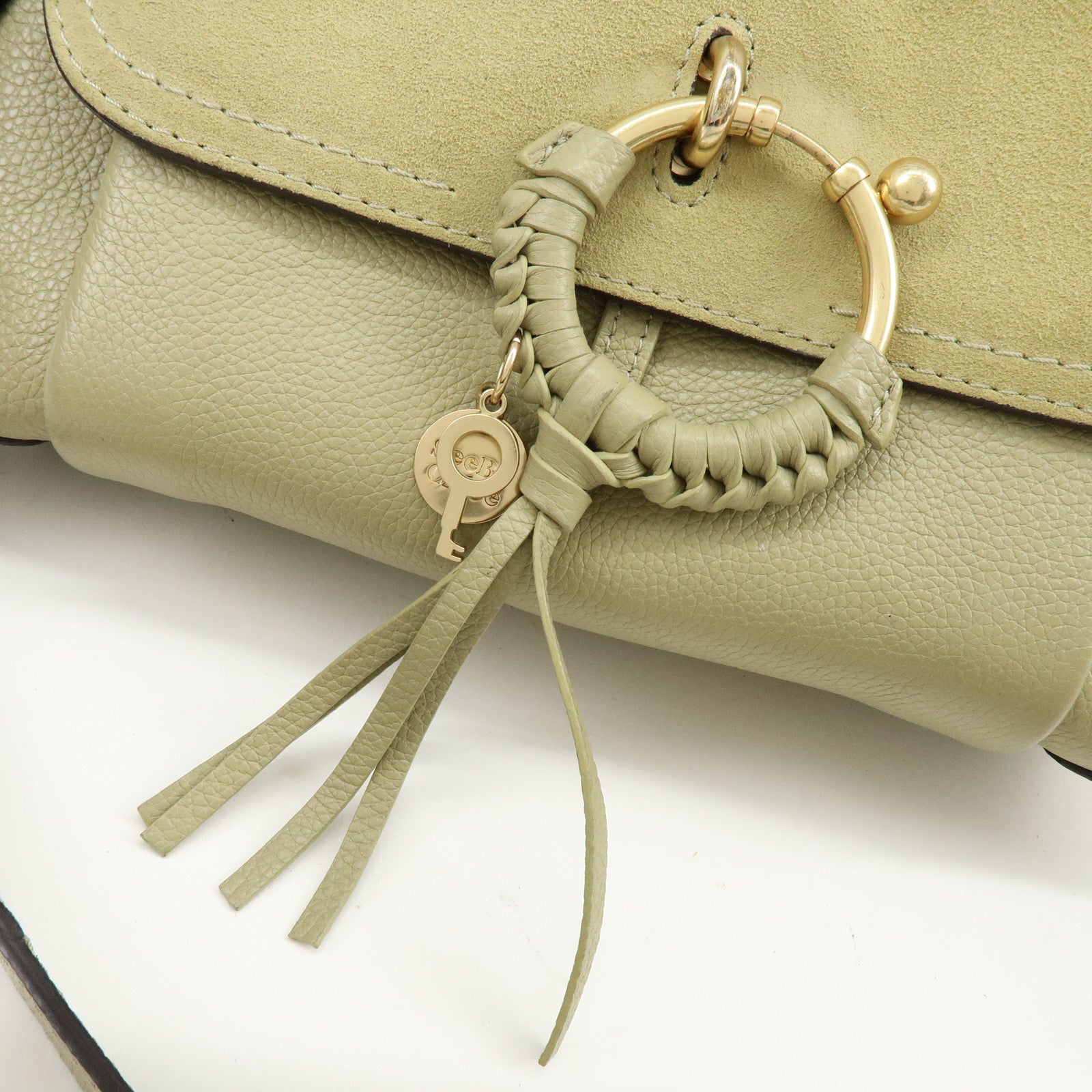 Chloe See by Chloe Joan Leather Suede 2Way Hand Bag Shoulder Bag Beige