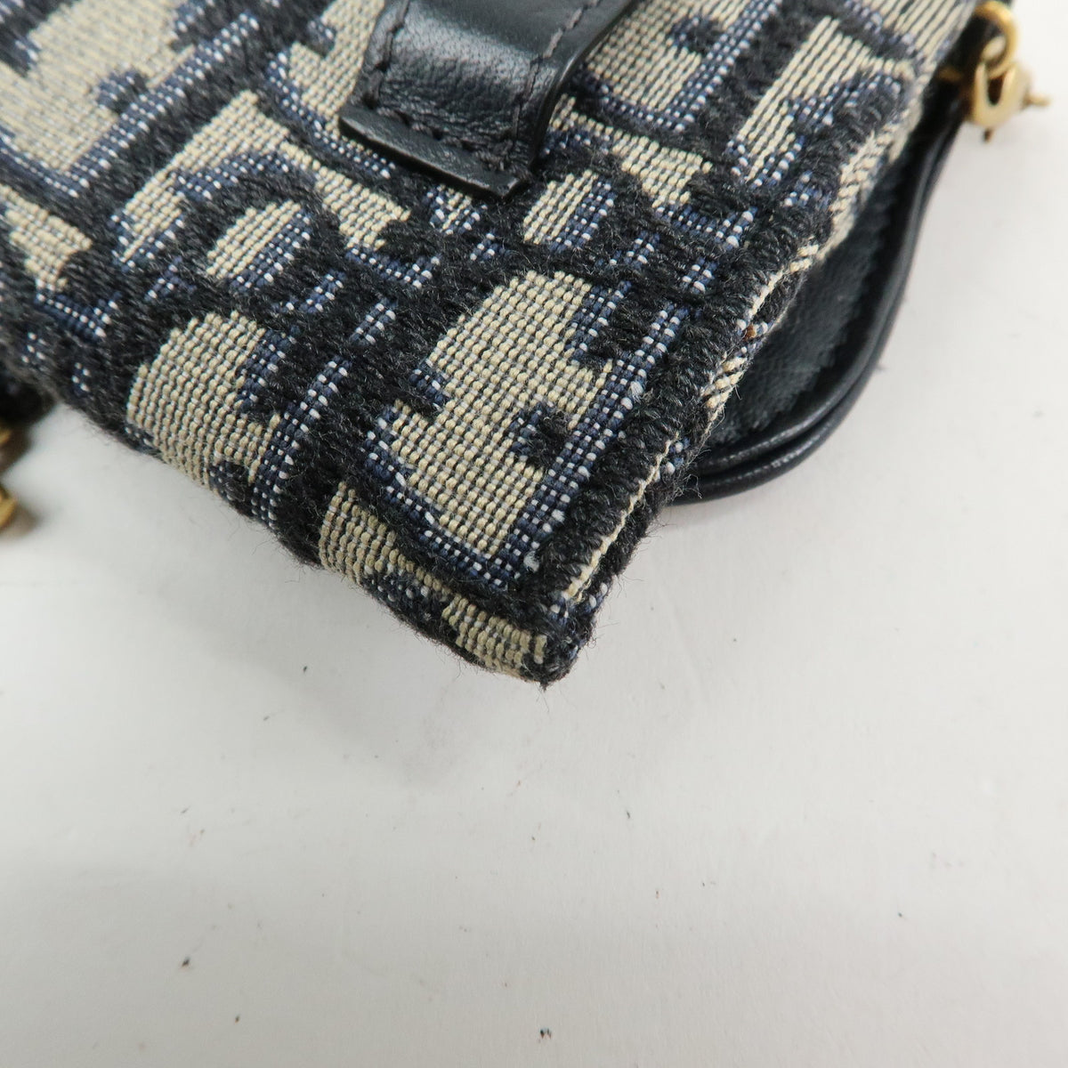 Christian Dior Oblique Saddle Jacquard Canvas Chain Shoulder Pouch