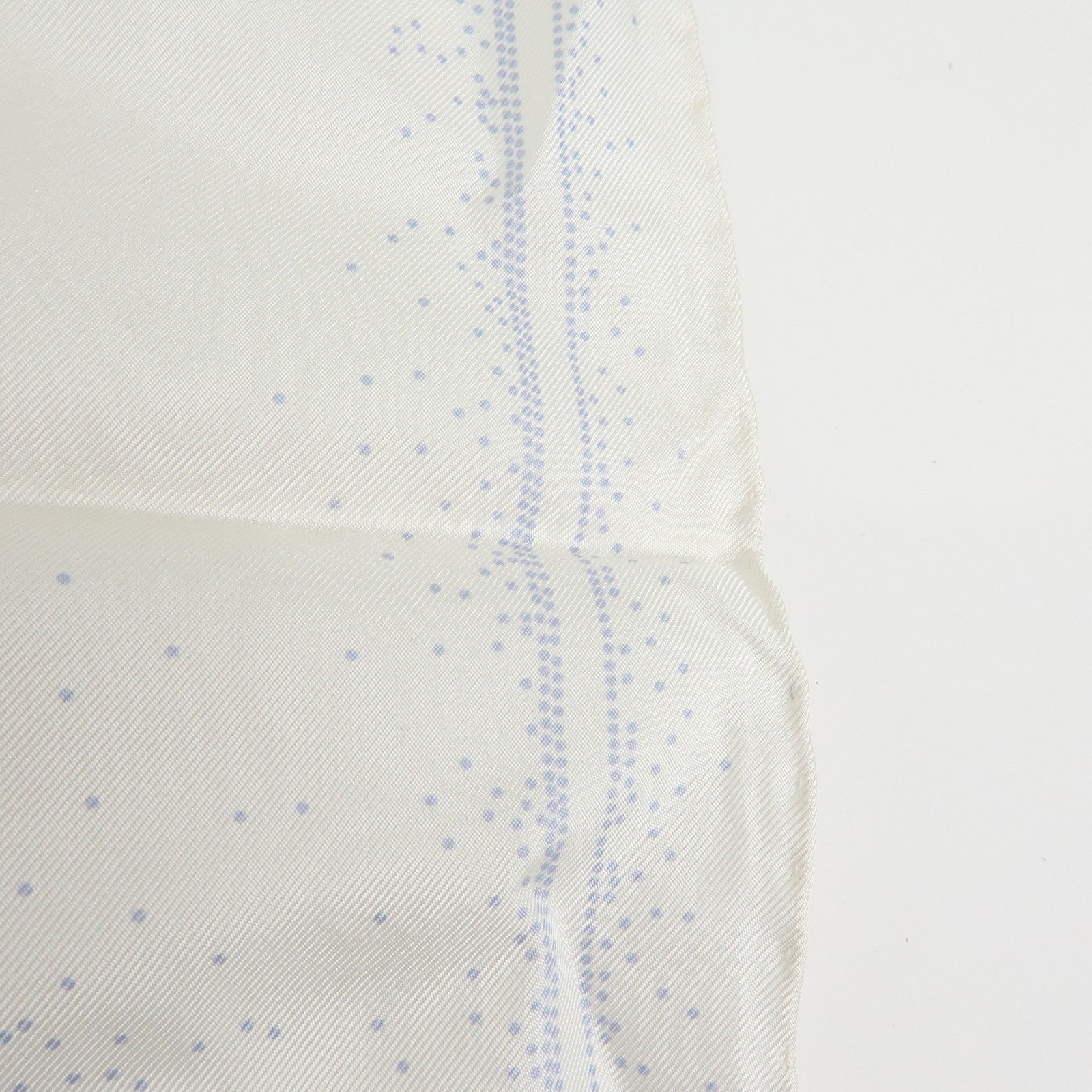 CHANEL Camelia COCO Mark Silk 100% Scarf Bear Penguin White Light Blue