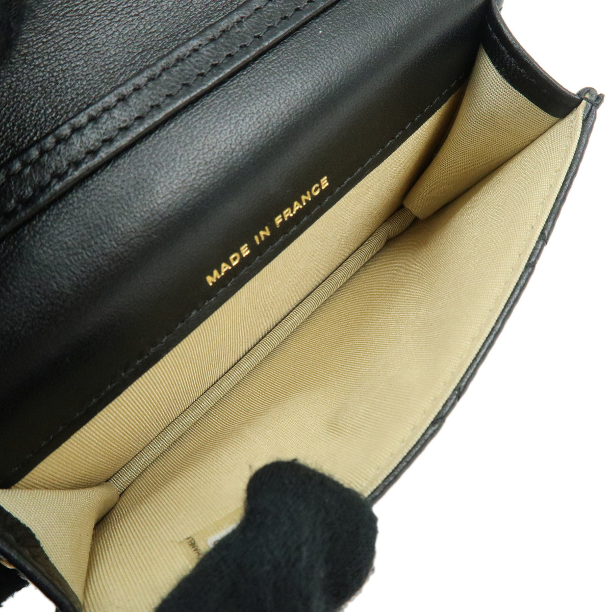 CHANEL Matelasse Lamb Skin Mini Chain Shoulder Bag Black