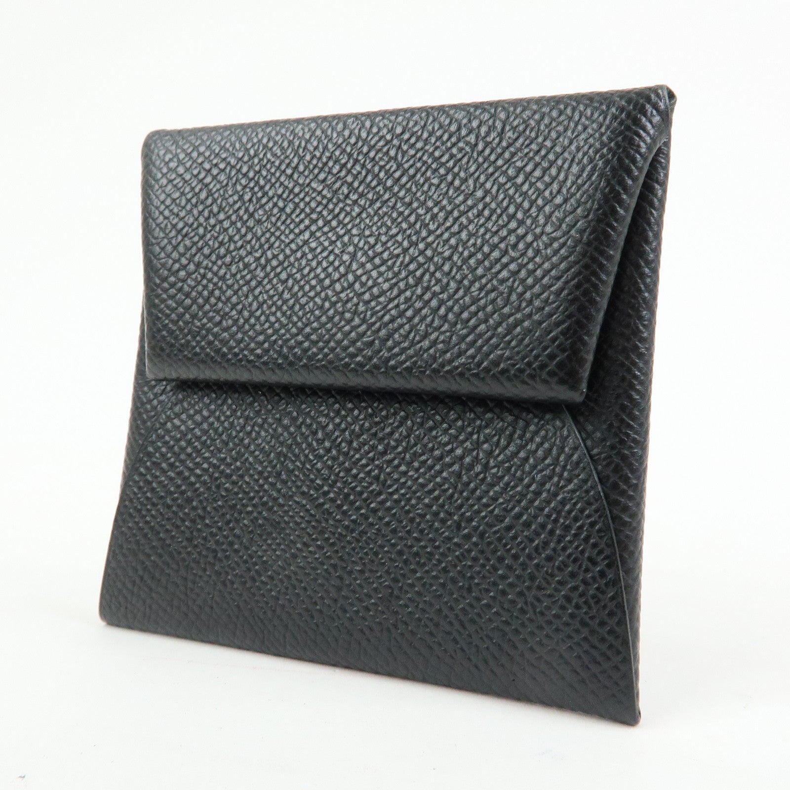 HERMES Bastia Veau Epsoｍ A Stamped Coin Case Coin Purse Black