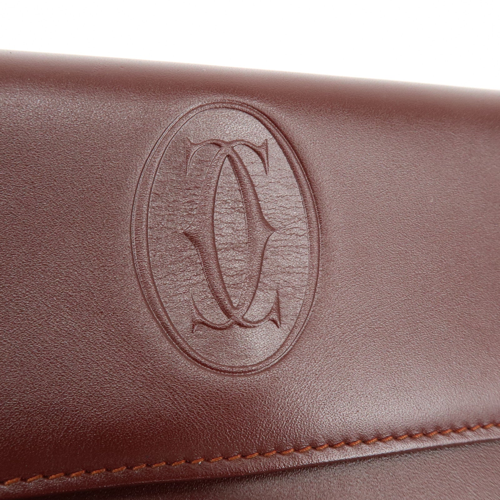 Cartier Must de Cartier Leather Clutch Bag Bordeaux