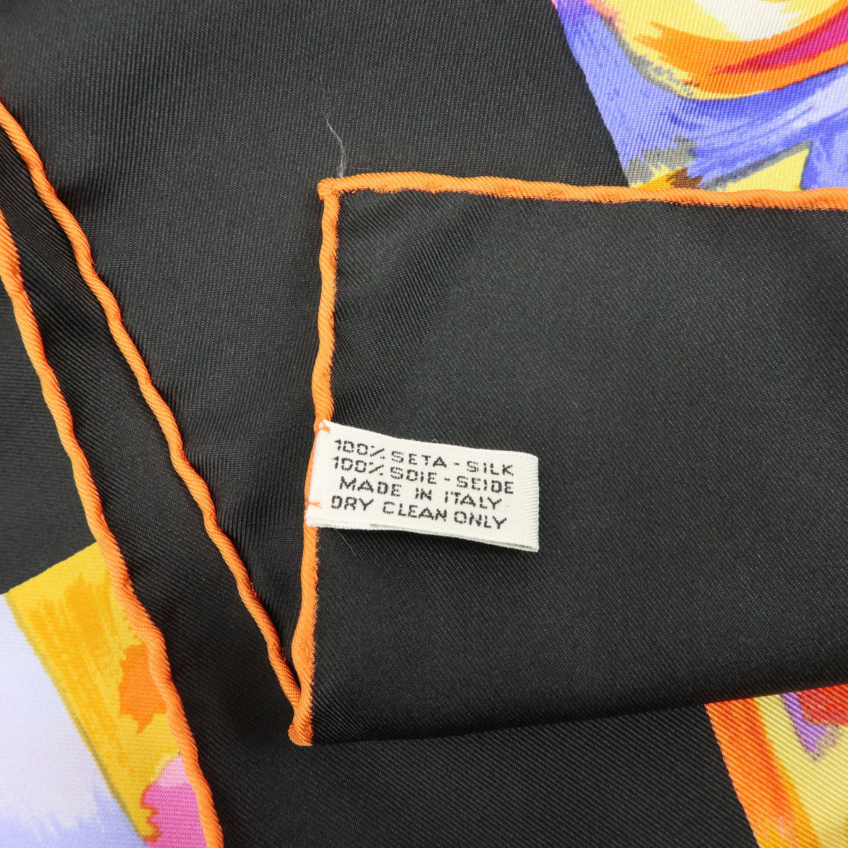 Louis Vuitton Monogram Carre 90 Silk 100% Scarf Au Fil Du Temps black