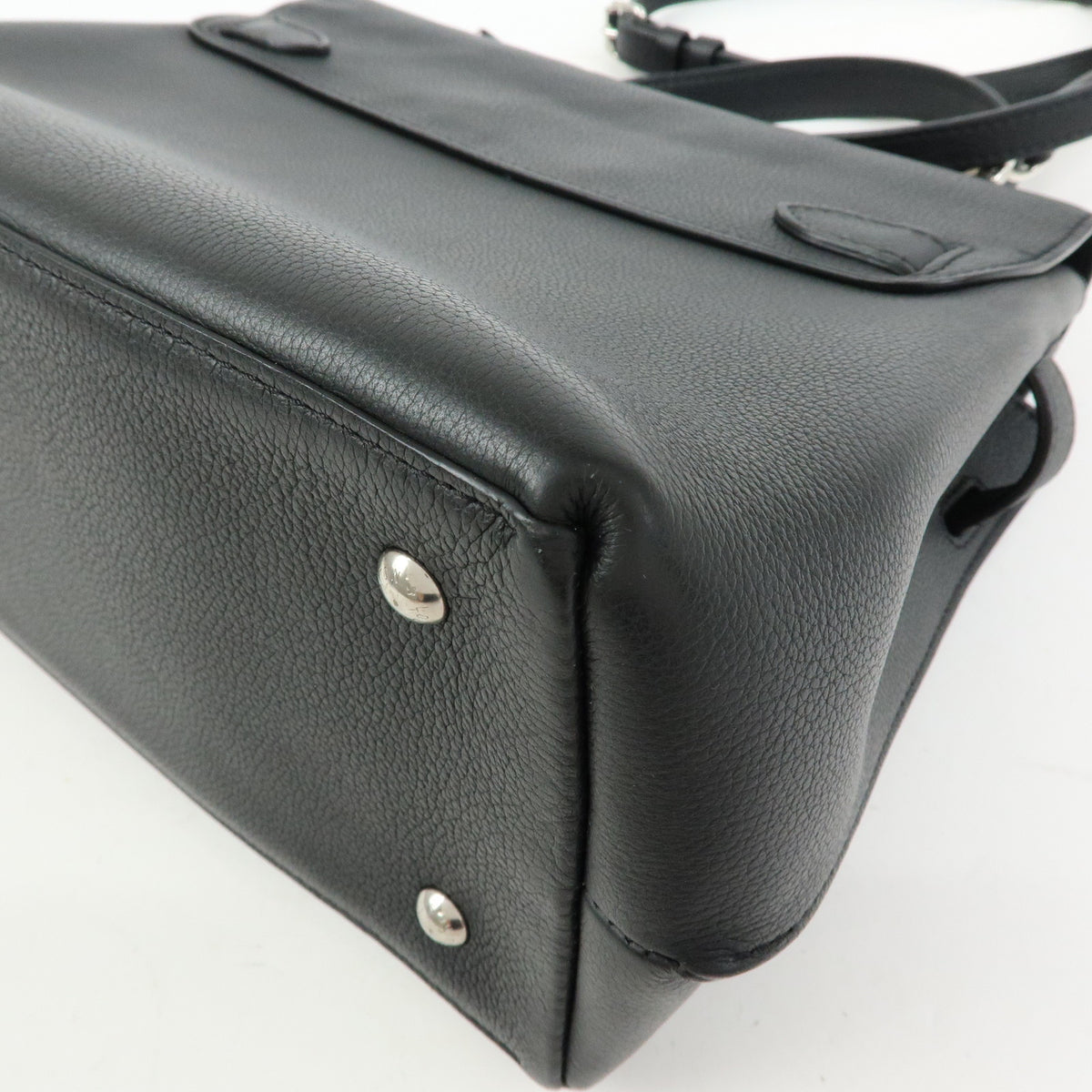 Louis Vuitton Lockme Ever MM Calf Leather 2Way Hand Bag Black M51395