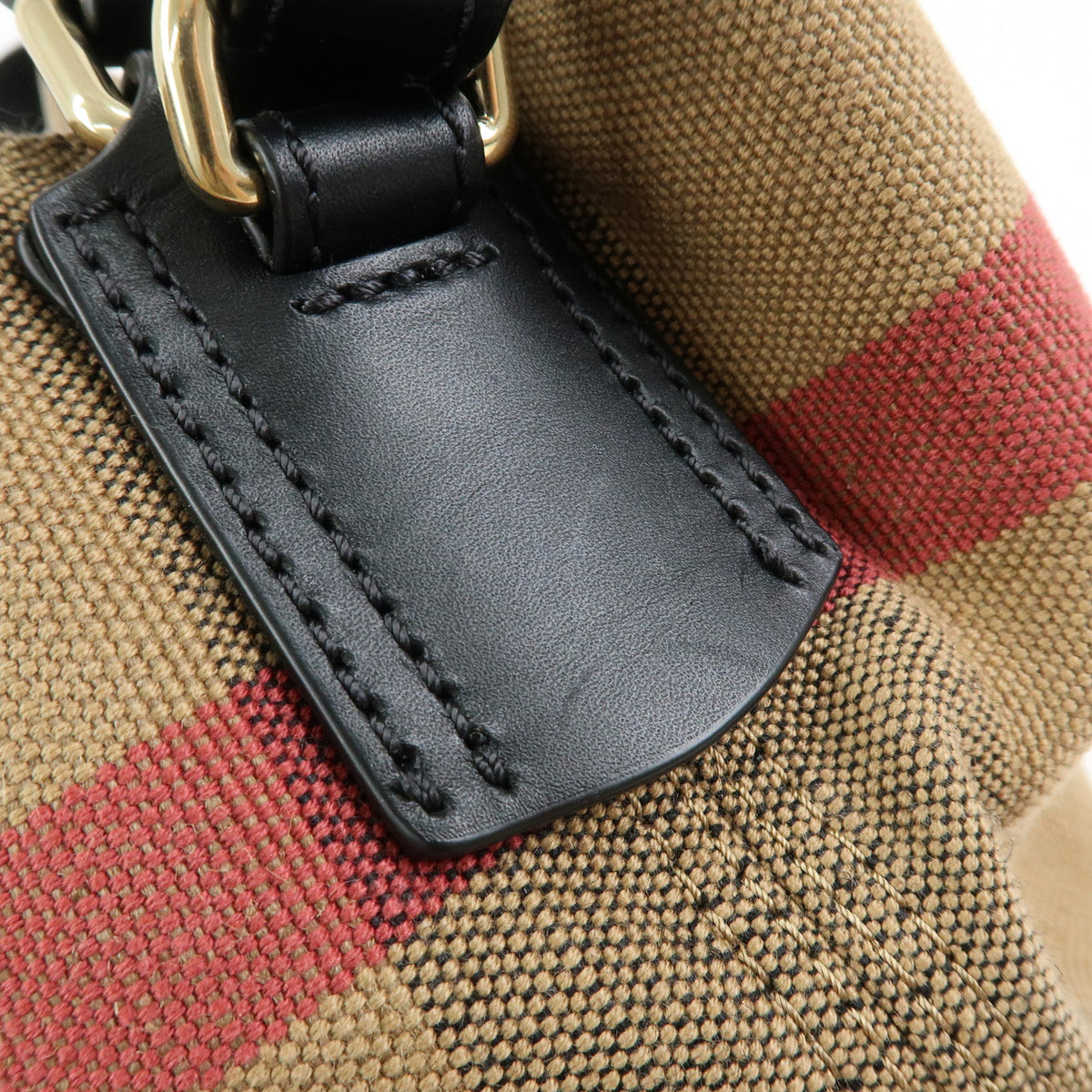 BURBERRY Nova Plaid Ashby Canvas Leather 2Way Bag Shoulder Bag Black