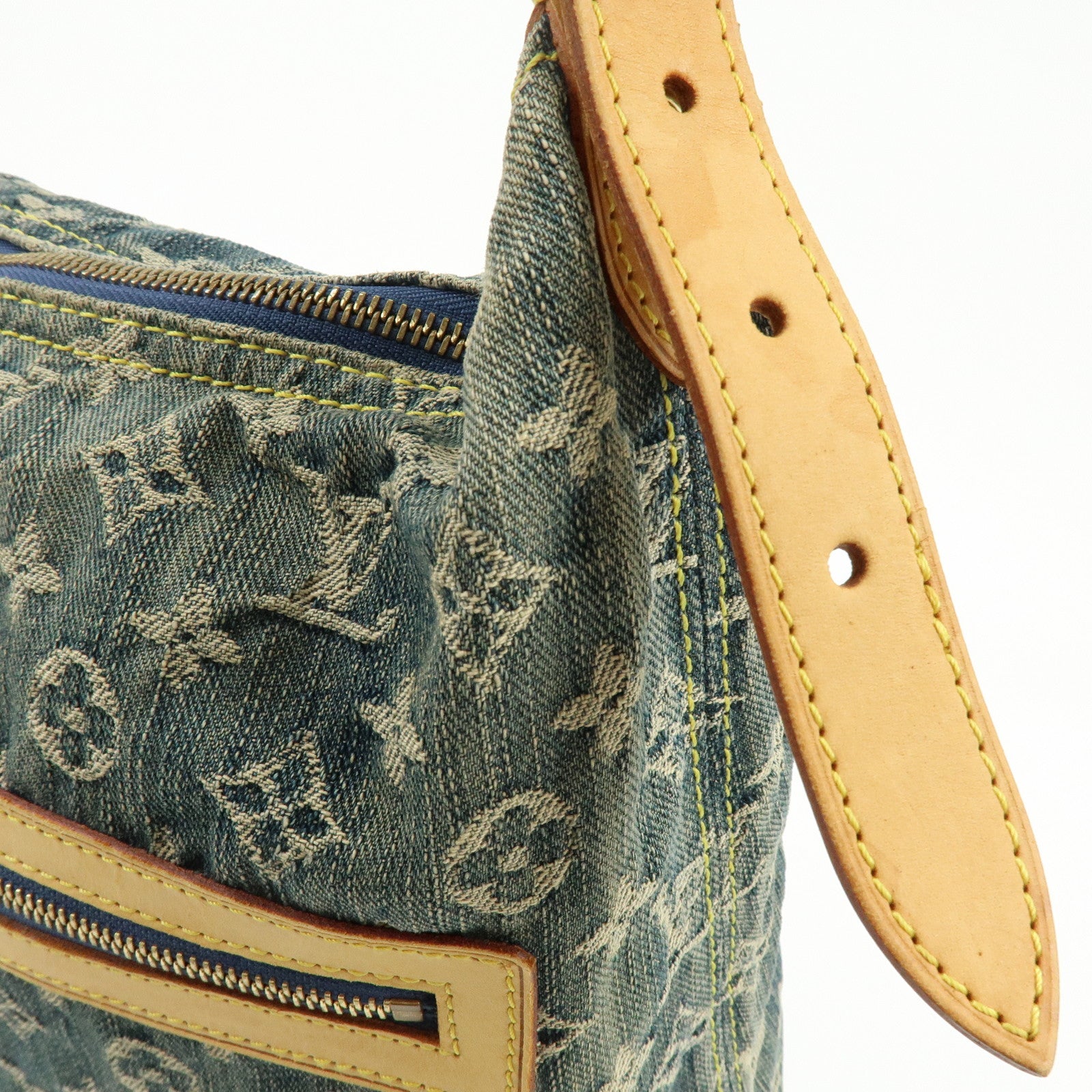 Louis Vuitton Monogram Denim Baggy GM Shoulder Bag Blue M95048