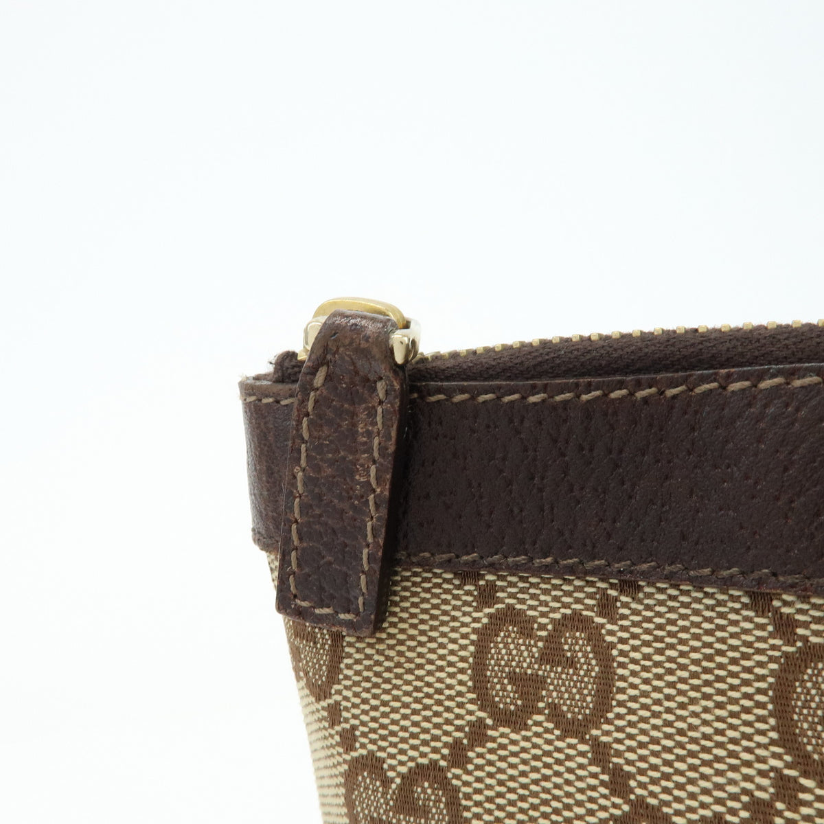 GUCCI Abbey GG Canvas Leather Tote Bag Hand Bag Beige Brown 141470