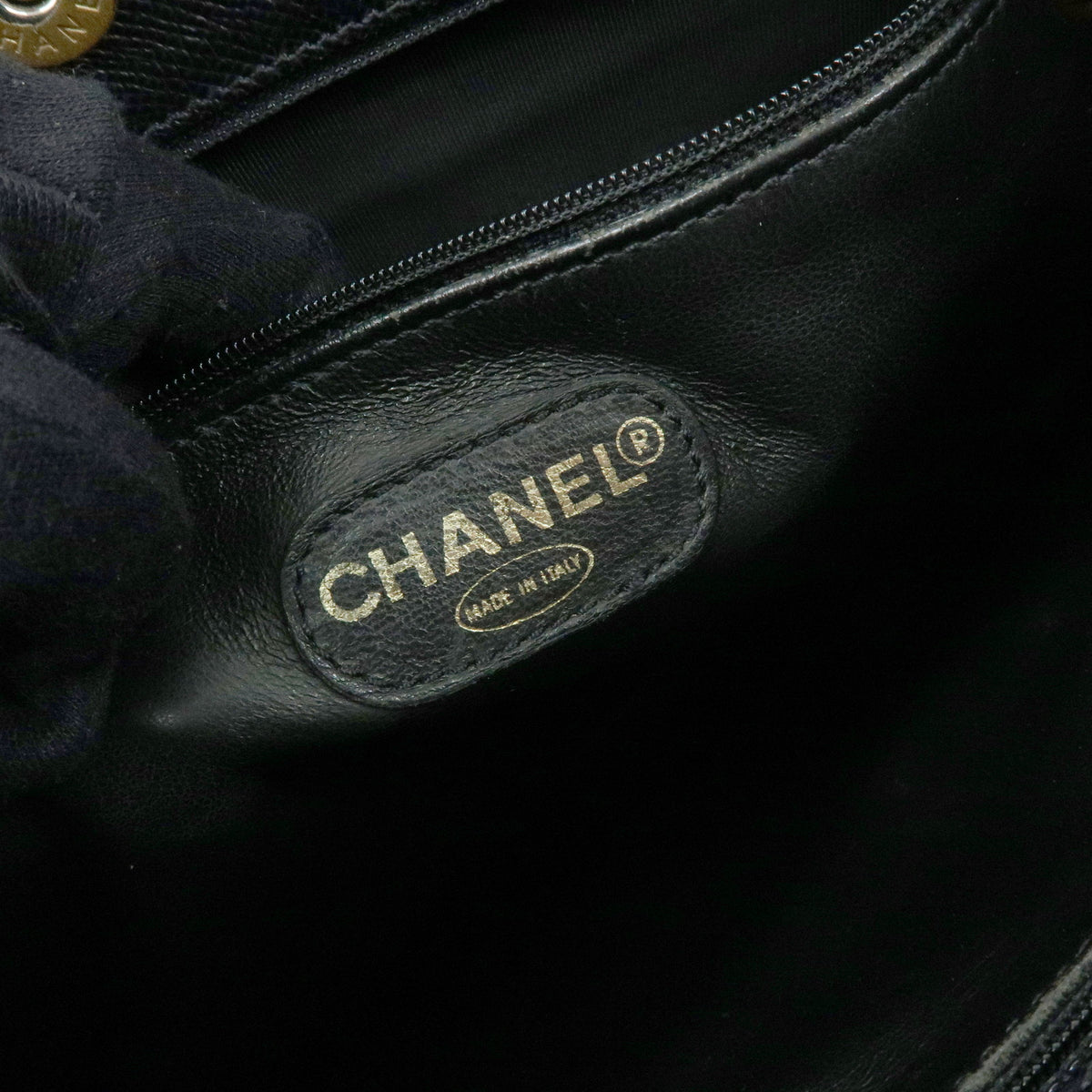 CHANEL Caviarskin Shoulder Bag Tote Bag Hand Bag Black