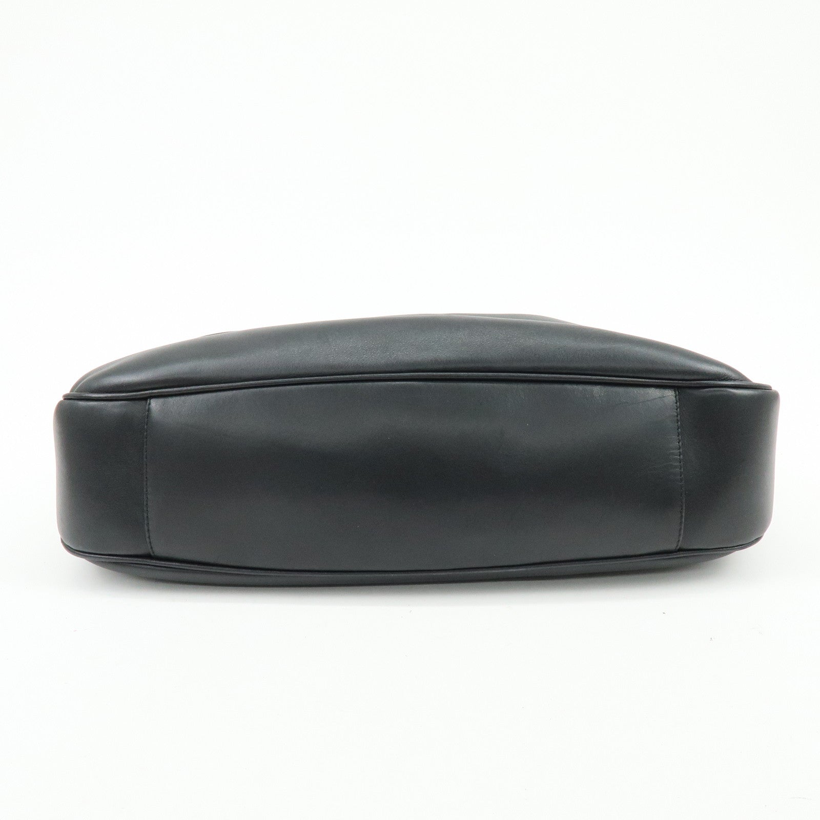 GUCCI Bamboo Leather 2Way Bag Shoulder Bag Hand Bag Black  0011577