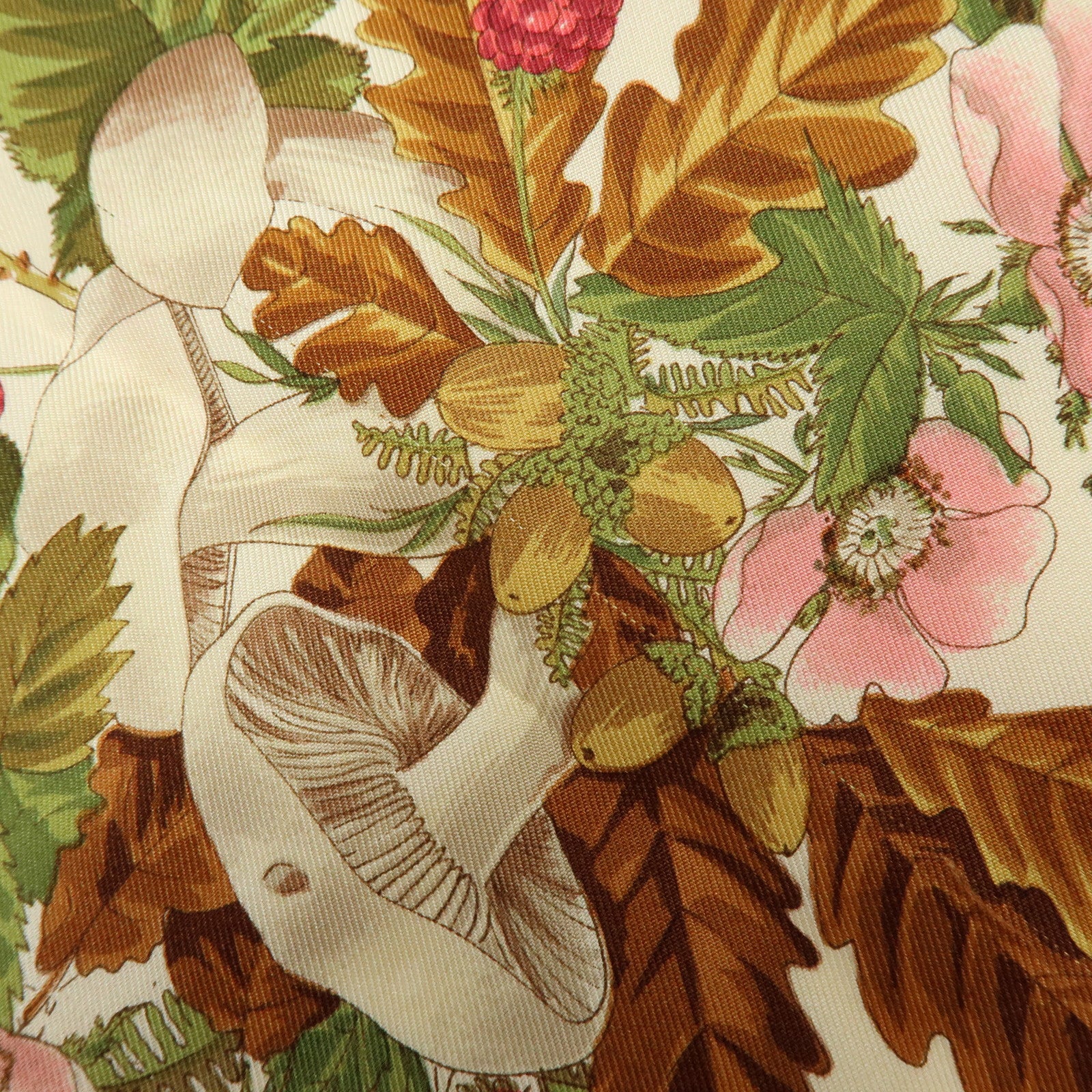 GUCCI Set of 2 Silk 100% Scarf Flower Mushroom Motif Green Navy