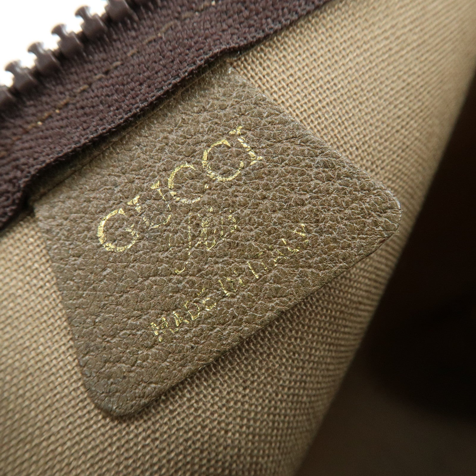 GUCCI Old GUCCI GG Plus Leather Clutch Bag Pouch Beige Brown