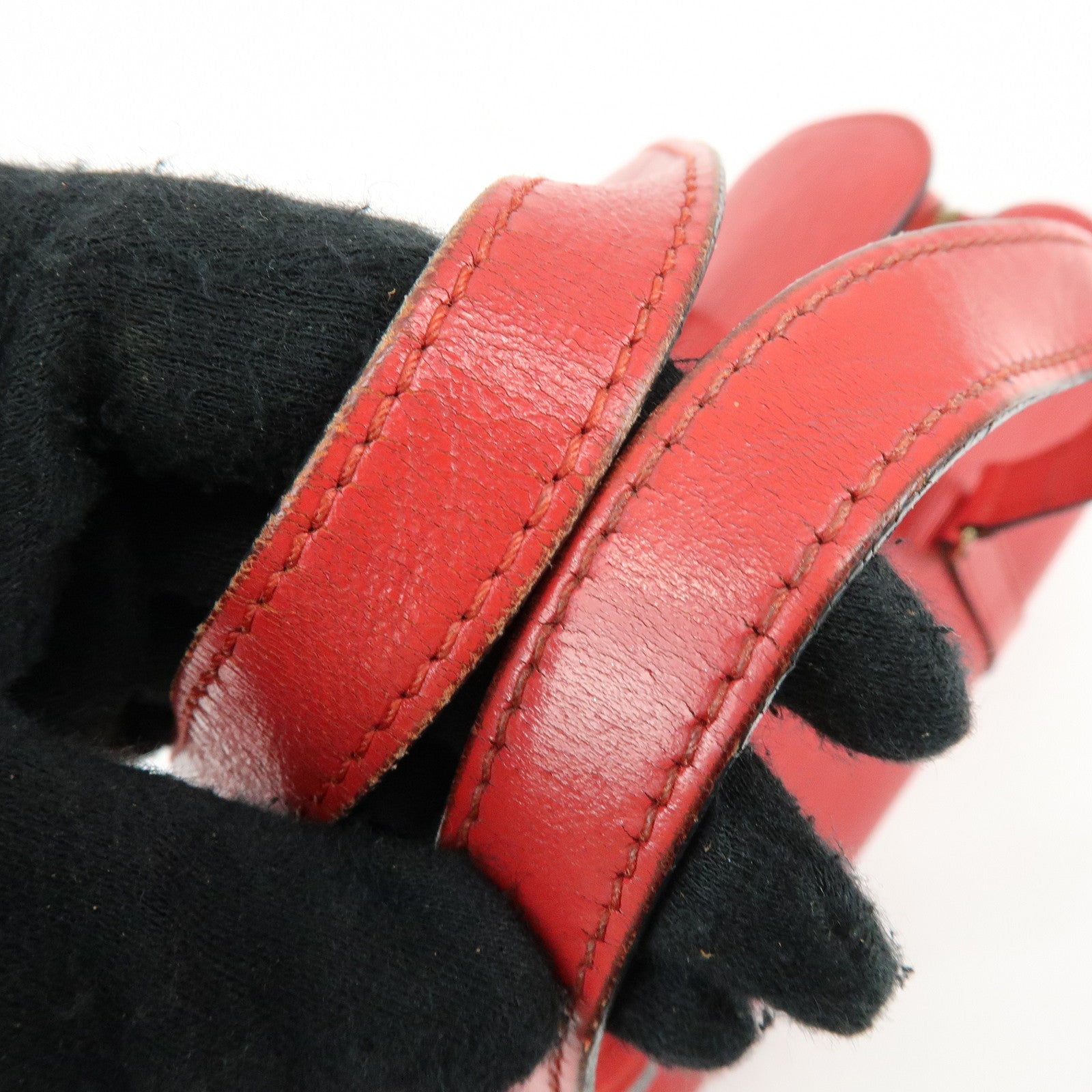Louis Vuitton Epi Soufflot with Pouch Hand Bag Castilian Red M52227