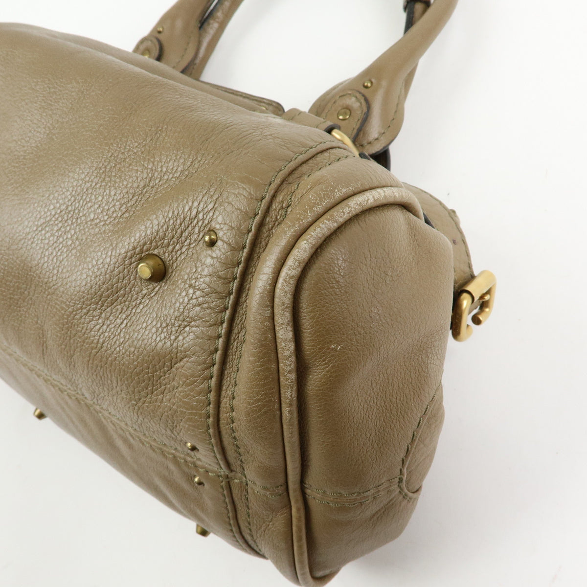 Chloe Paddington Leather Hand Bag Boston Bag Brown