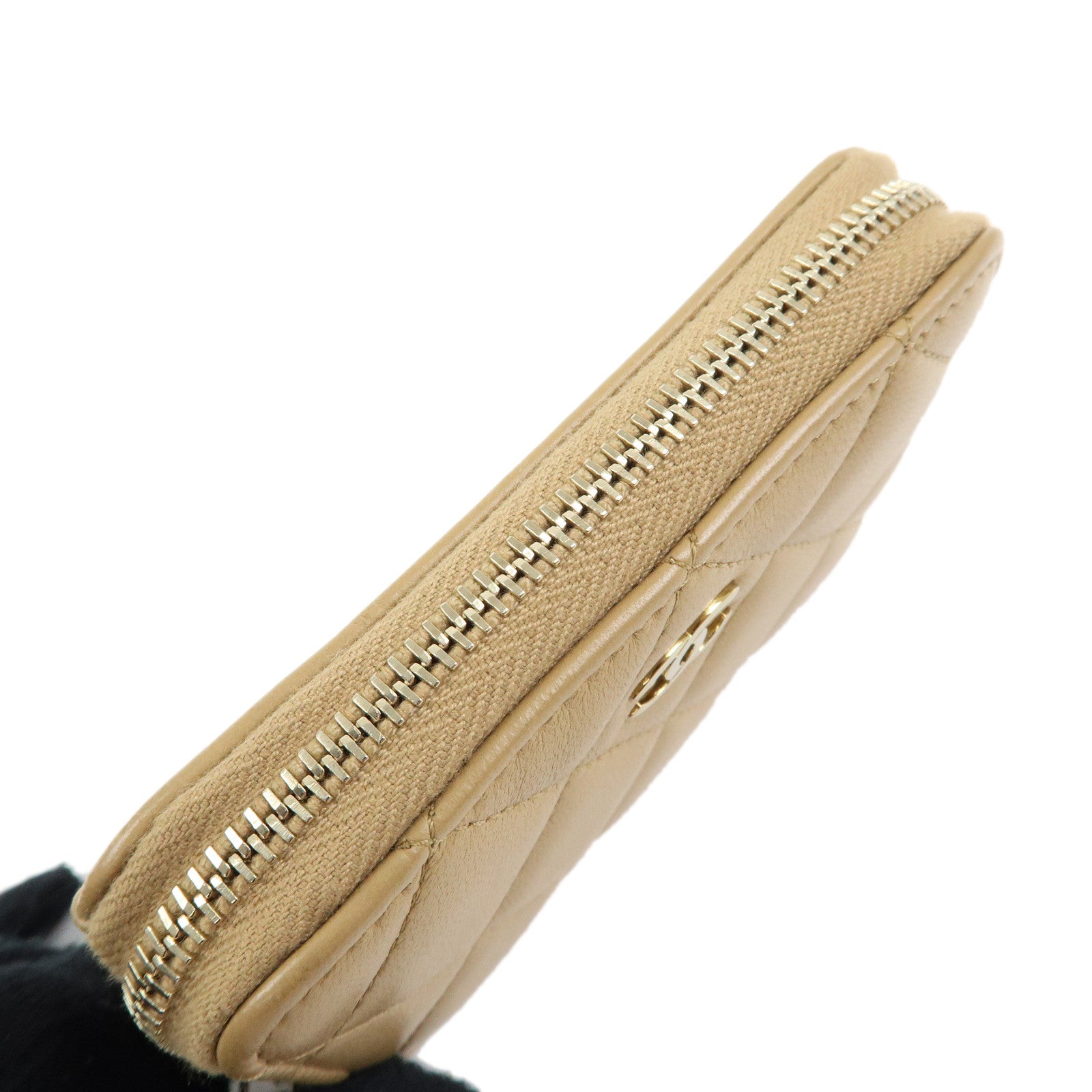 CHANEL COCO Mark Matelasse Lamb Skin Classic Zippy Coin Case AP0216