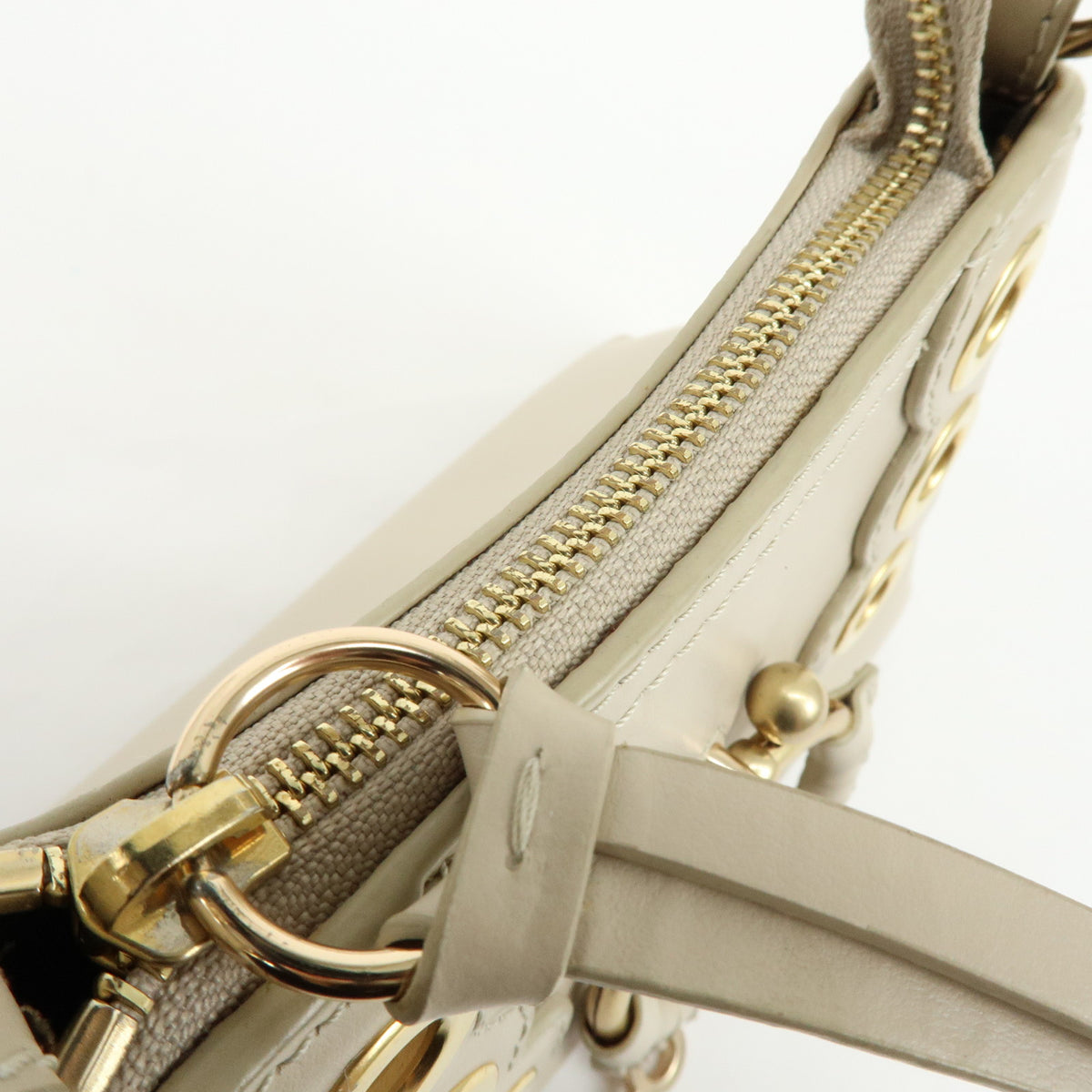 Chloe See By Chloe Joan Leather Hand Bag Clutch Bag Beige