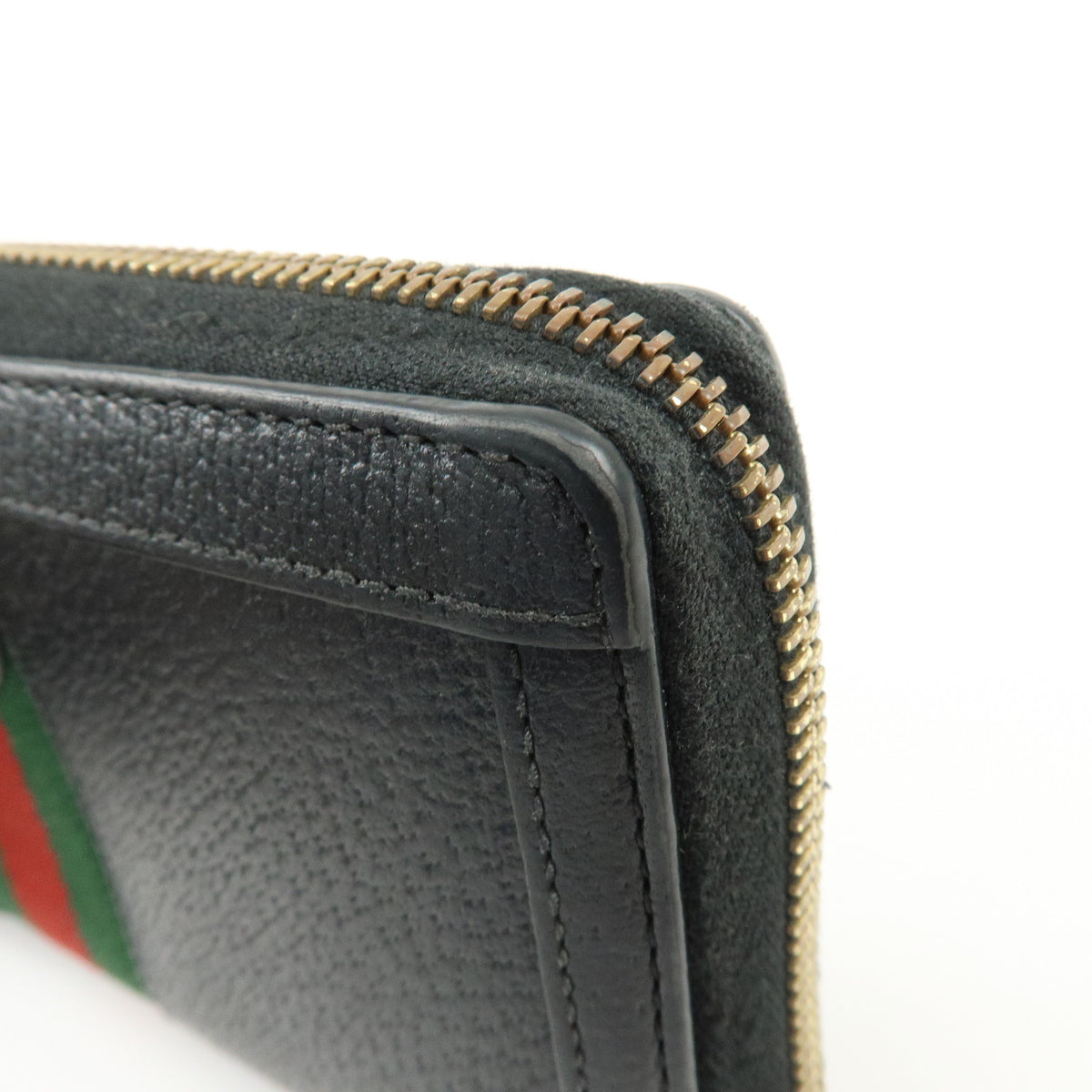 GUCCI Ophidia Sherry Double G Leather Round Zippy Wallet Black 523154