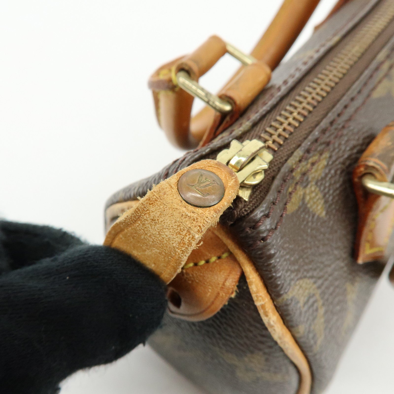 Louis Vuitton Monogram Canvas Mini Speedy Hand Bag & Strap M41534